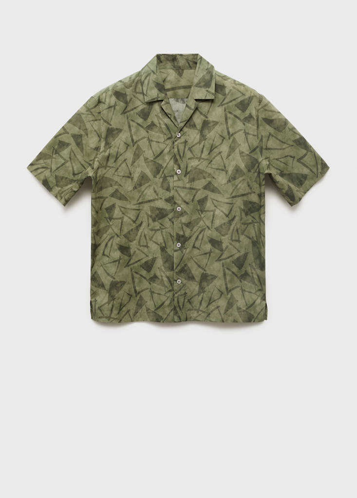 Printed bowling shirt — Dark Green