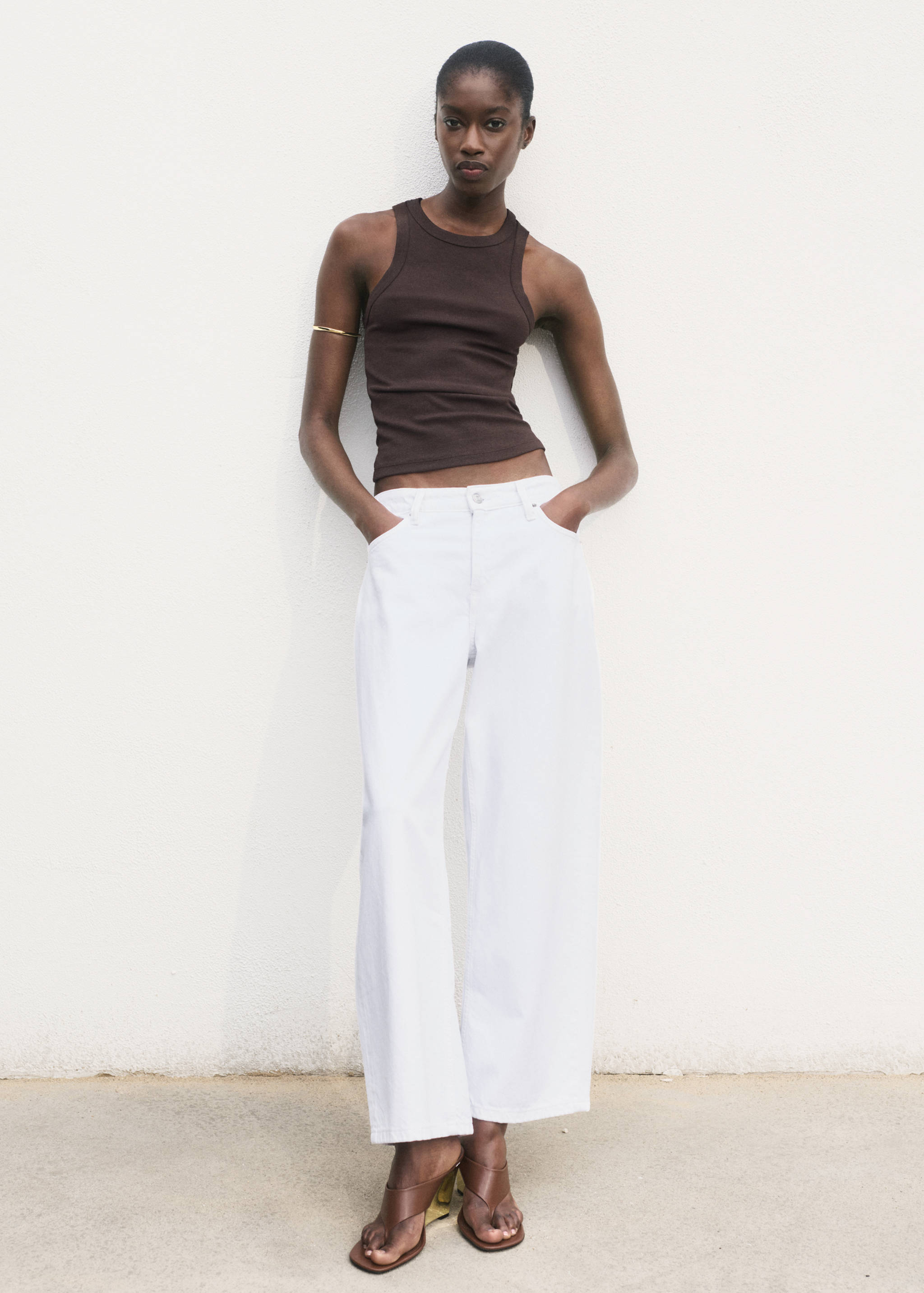 Top côtelé en coton - Plan général