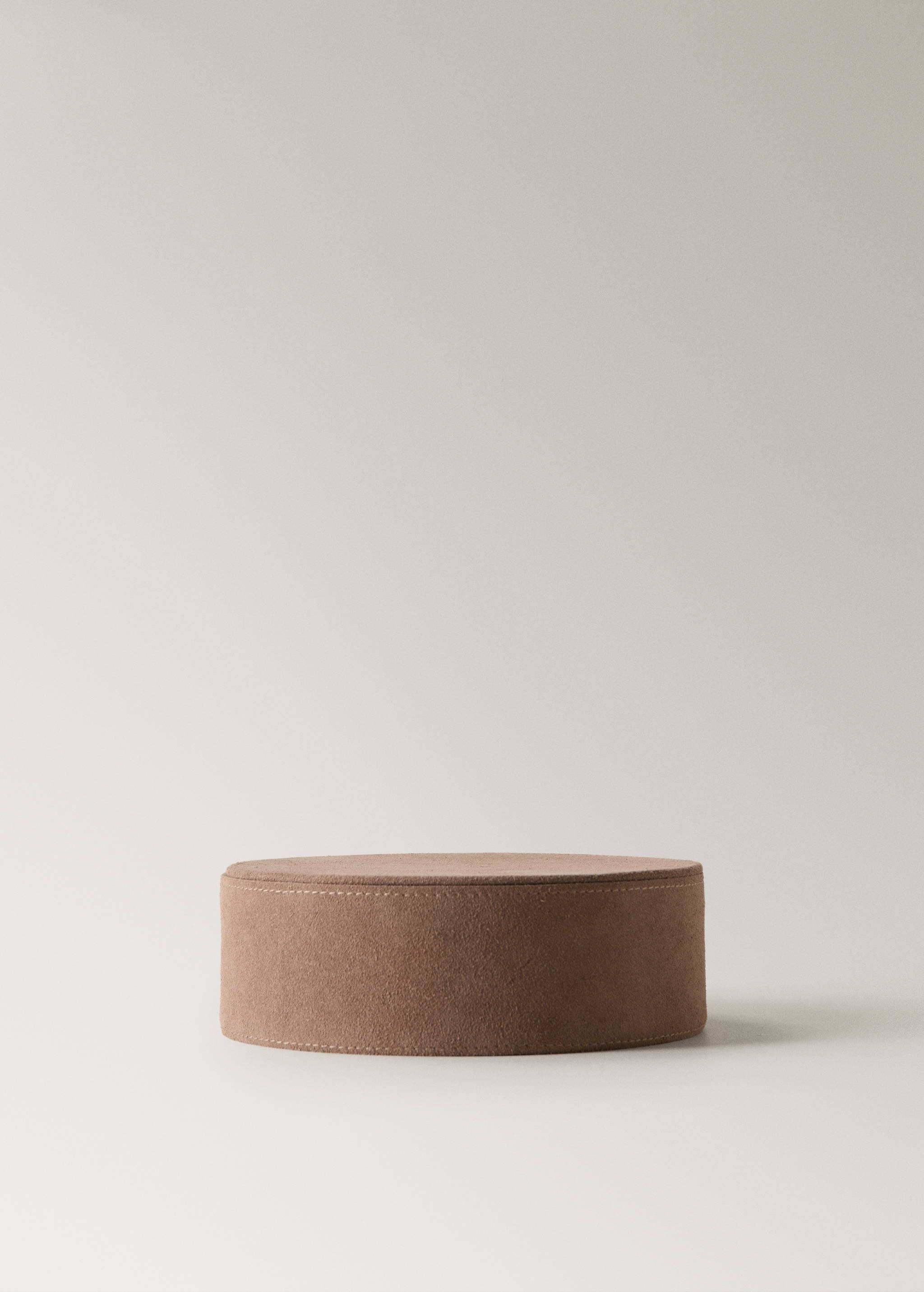 Large bicolour leather round box - Article without model