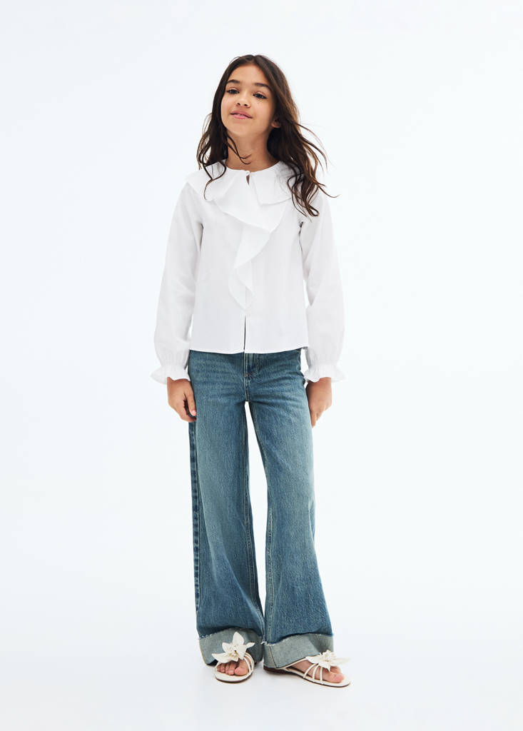 MANGO KIDS - Chemise détail volants blanc - 6 - Fille