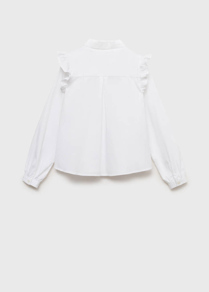 Shirt with ruffle detail — White