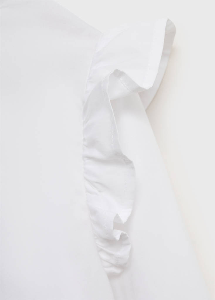 Shirt with ruffle detail — White
