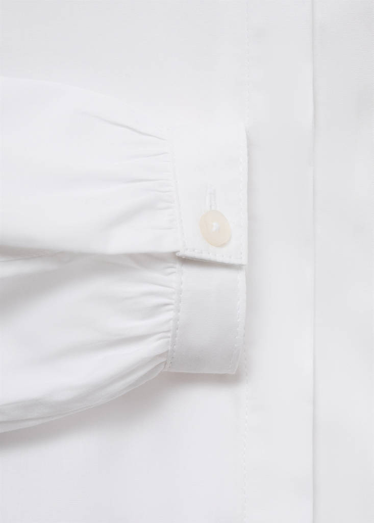 Shirt with ruffle detail — White