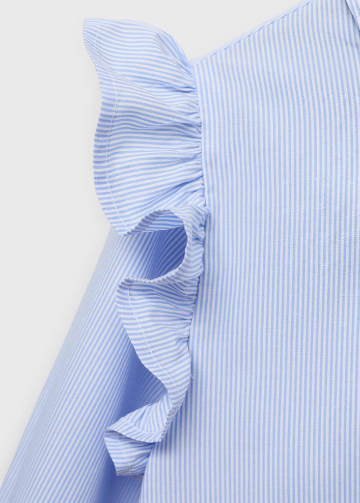 Shirt with ruffle detail — Blue