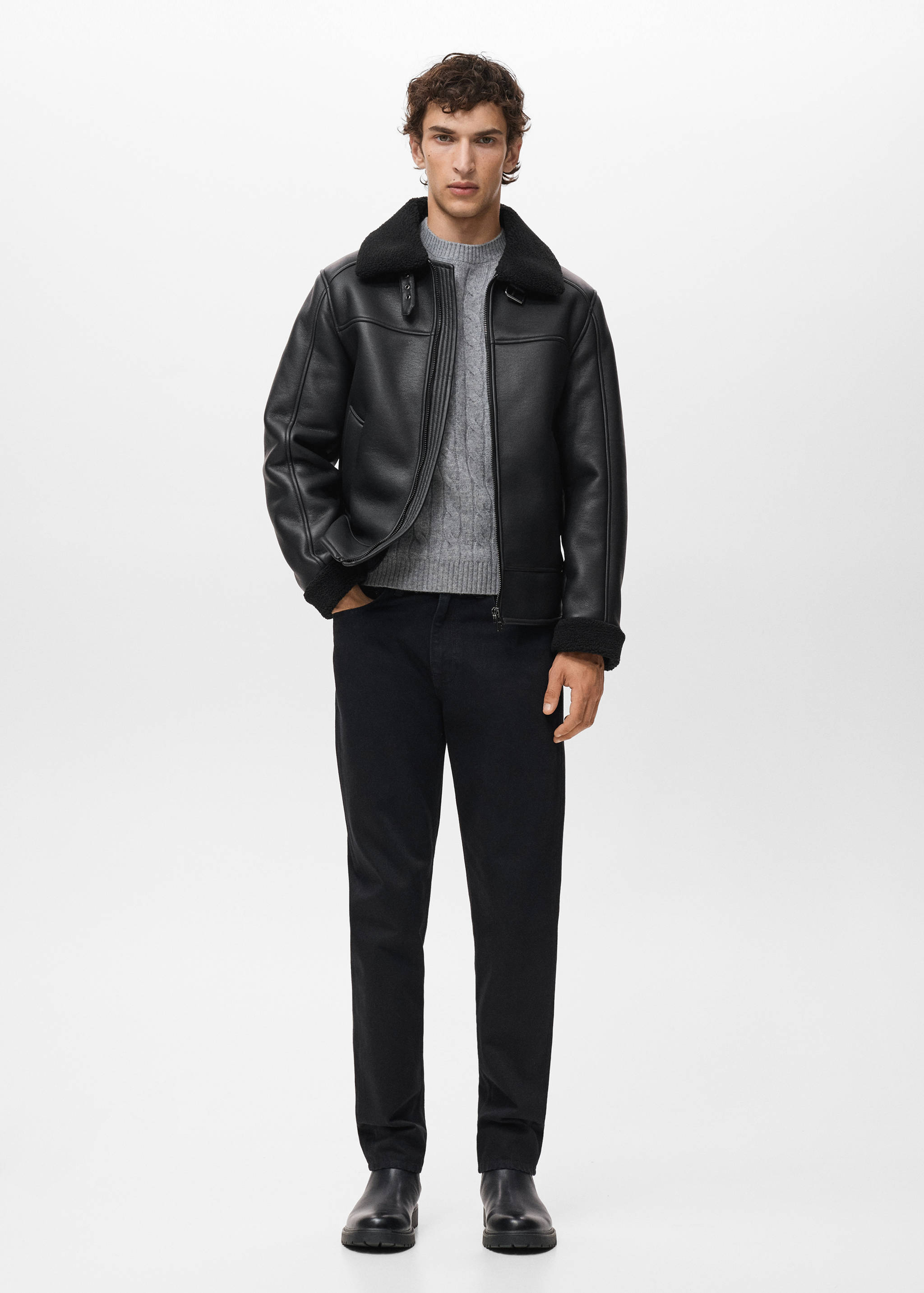 Double face sheepskin jacket - General plane