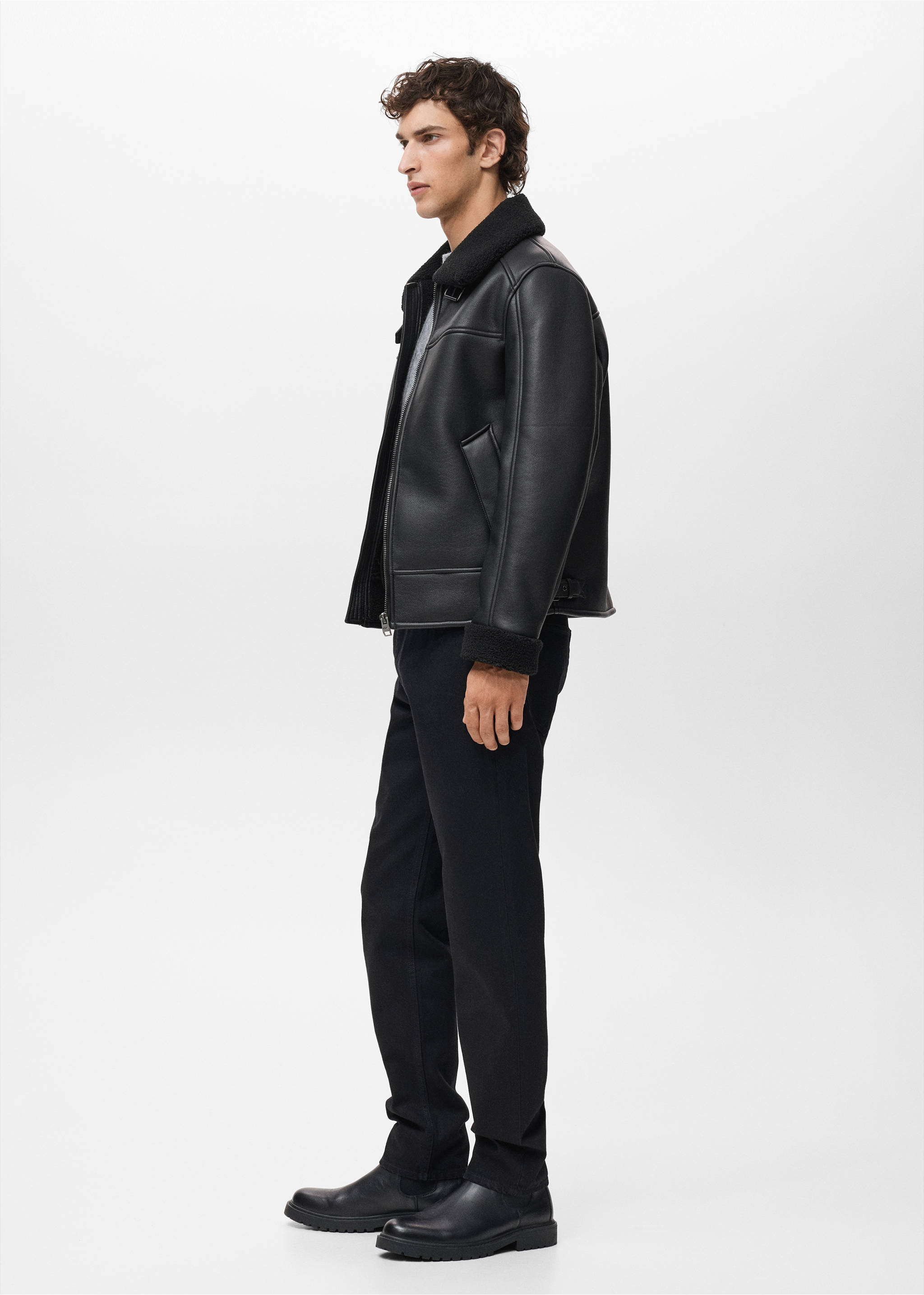 Blouson double face moutonné - Détail de l'article 2, Noir. Ref: 17021519-00.