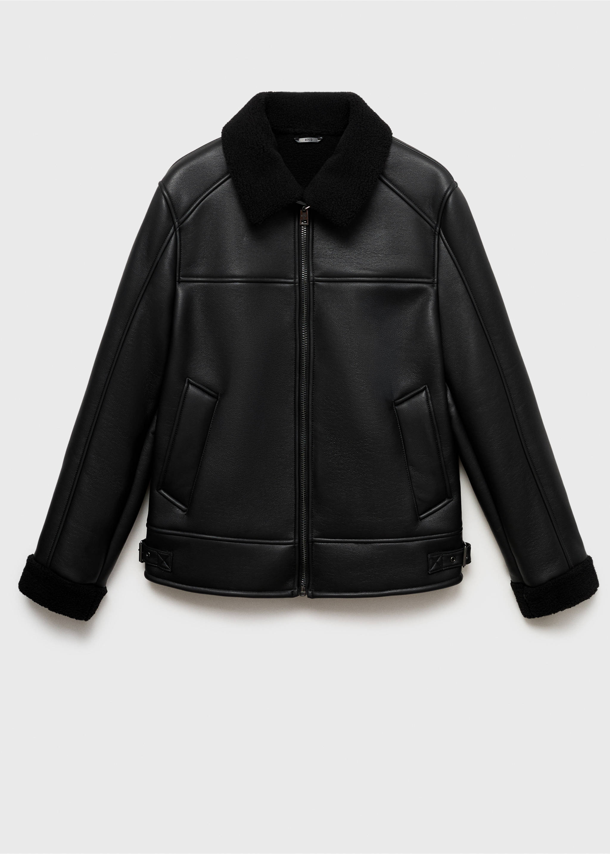 Blouson double face moutonné - Article sans modèle, Noir. Ref: 17021519-00.