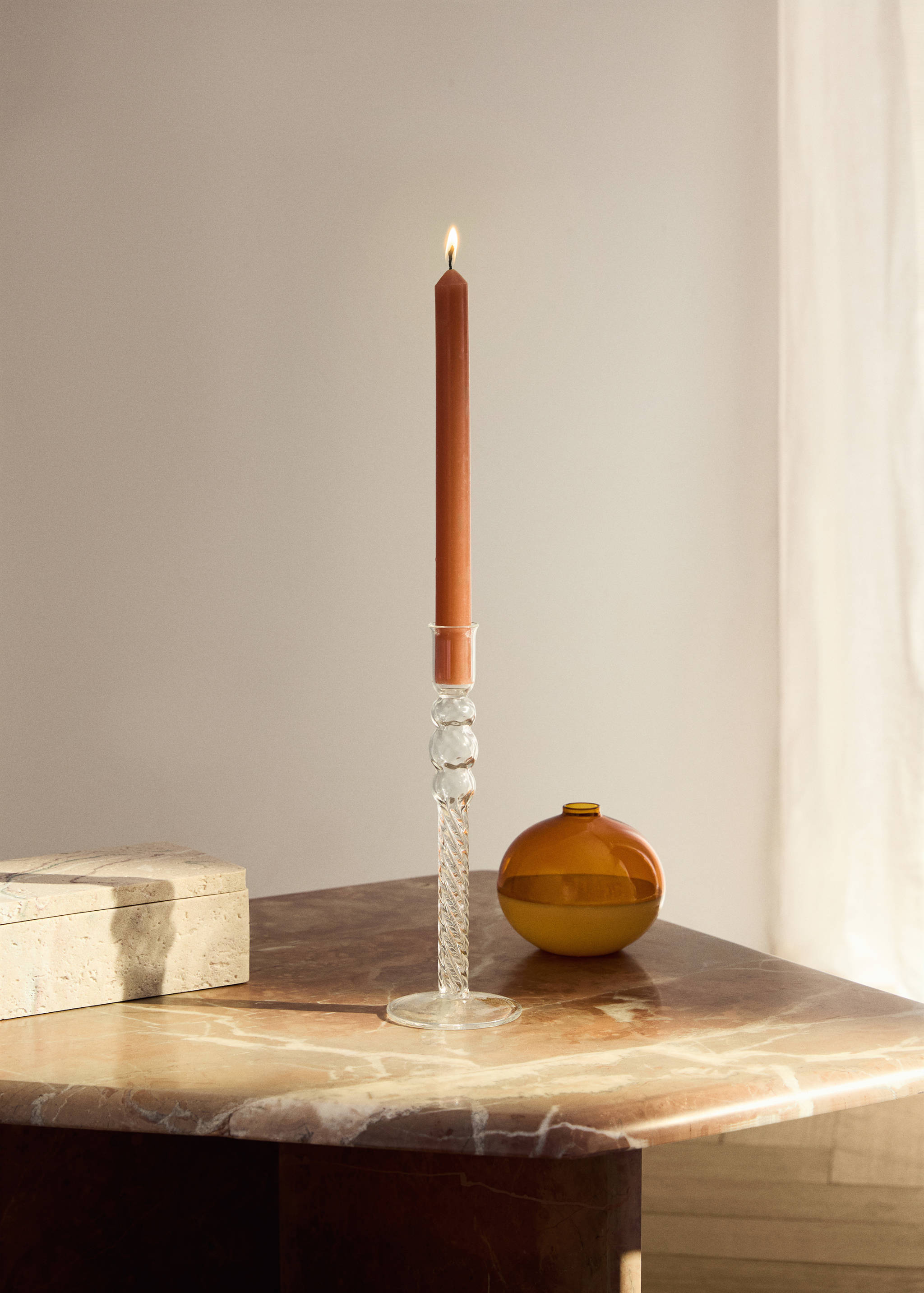 Spiraalvormige kandelaar van boriumsilicaat - Overzichtstekening