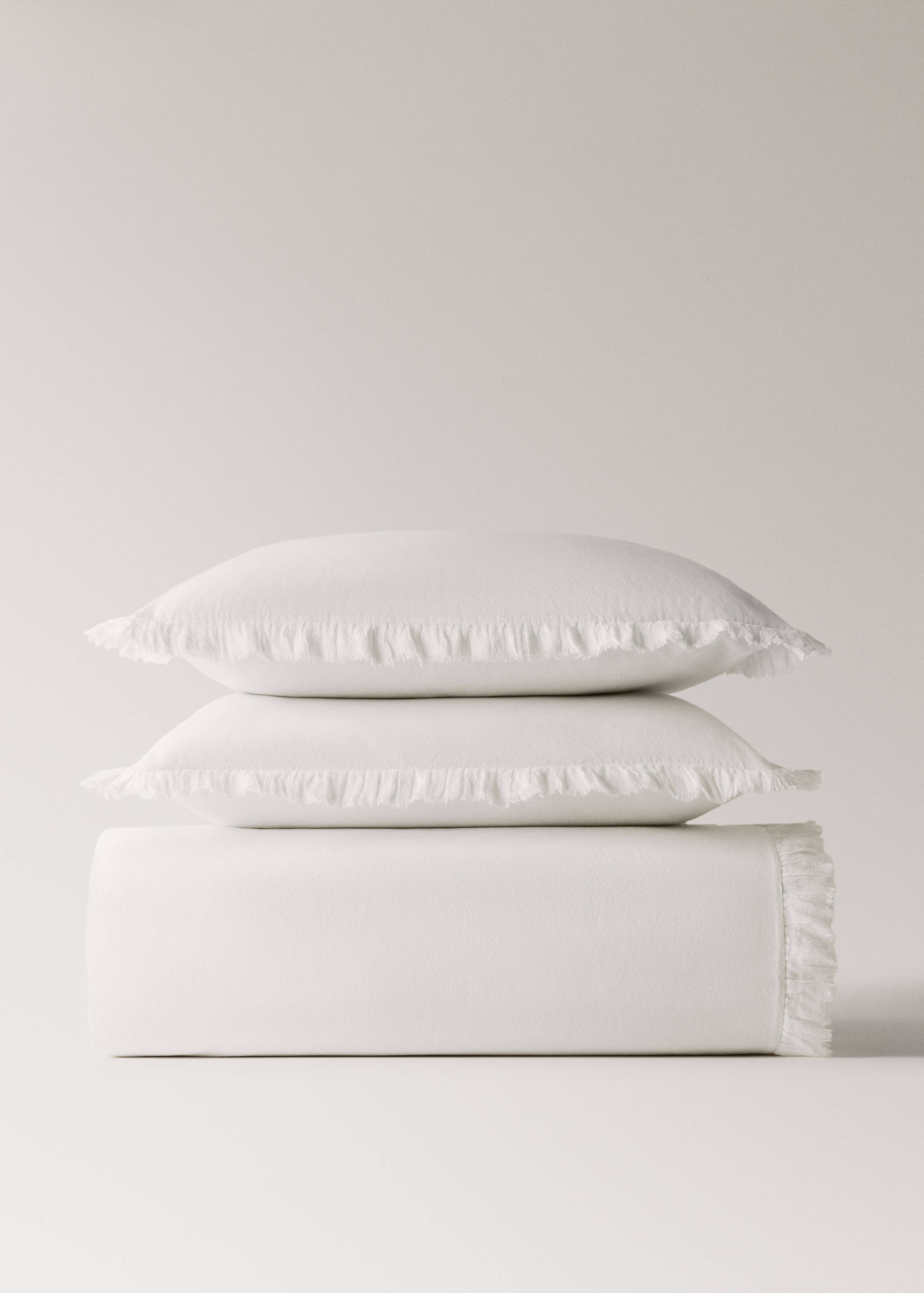Housse de couette percale de coton volants gaze lit 180 cm - Article sans modèle