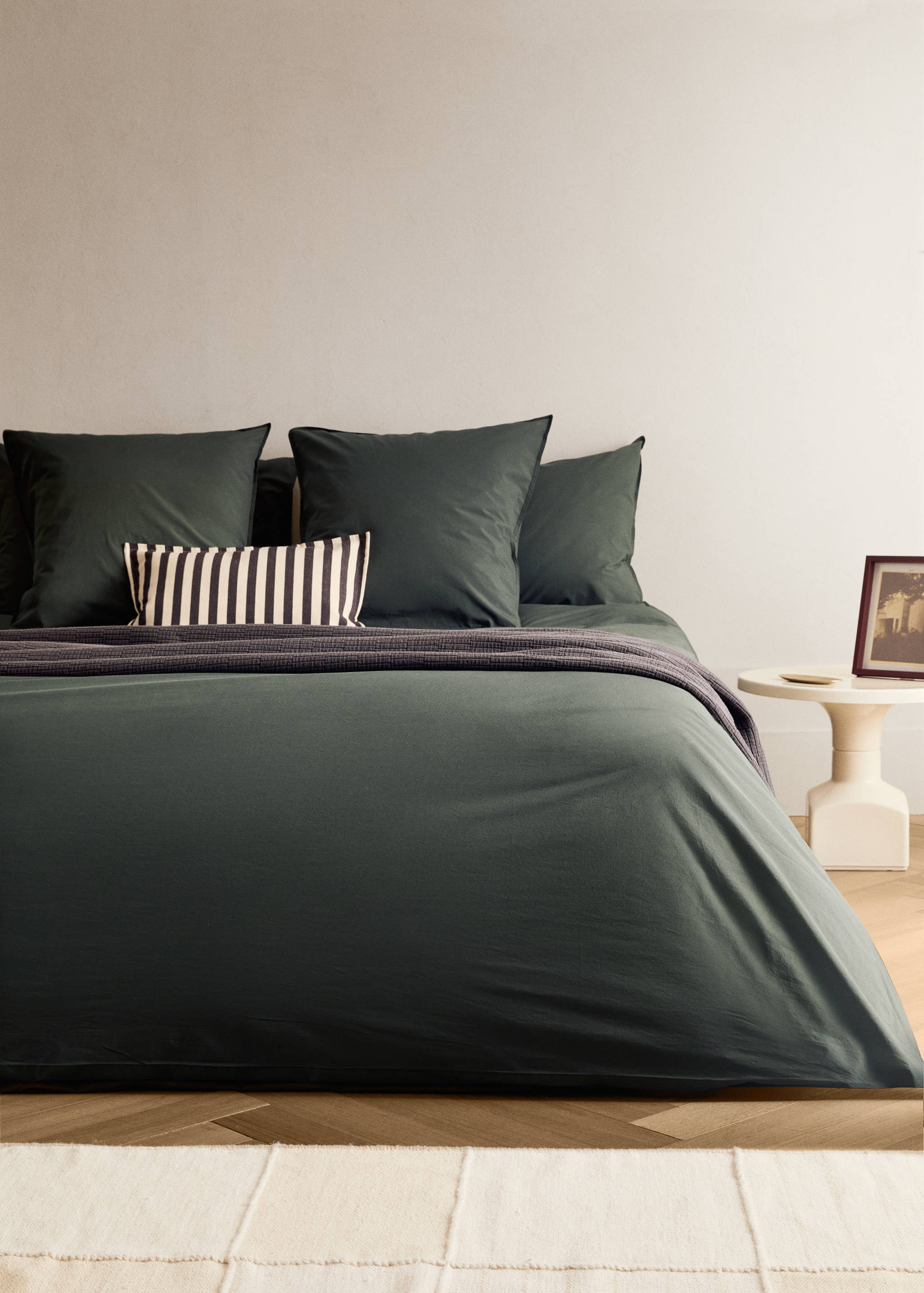 Cotton poplin double-stitched children's duvet cover Superking bed - General plane