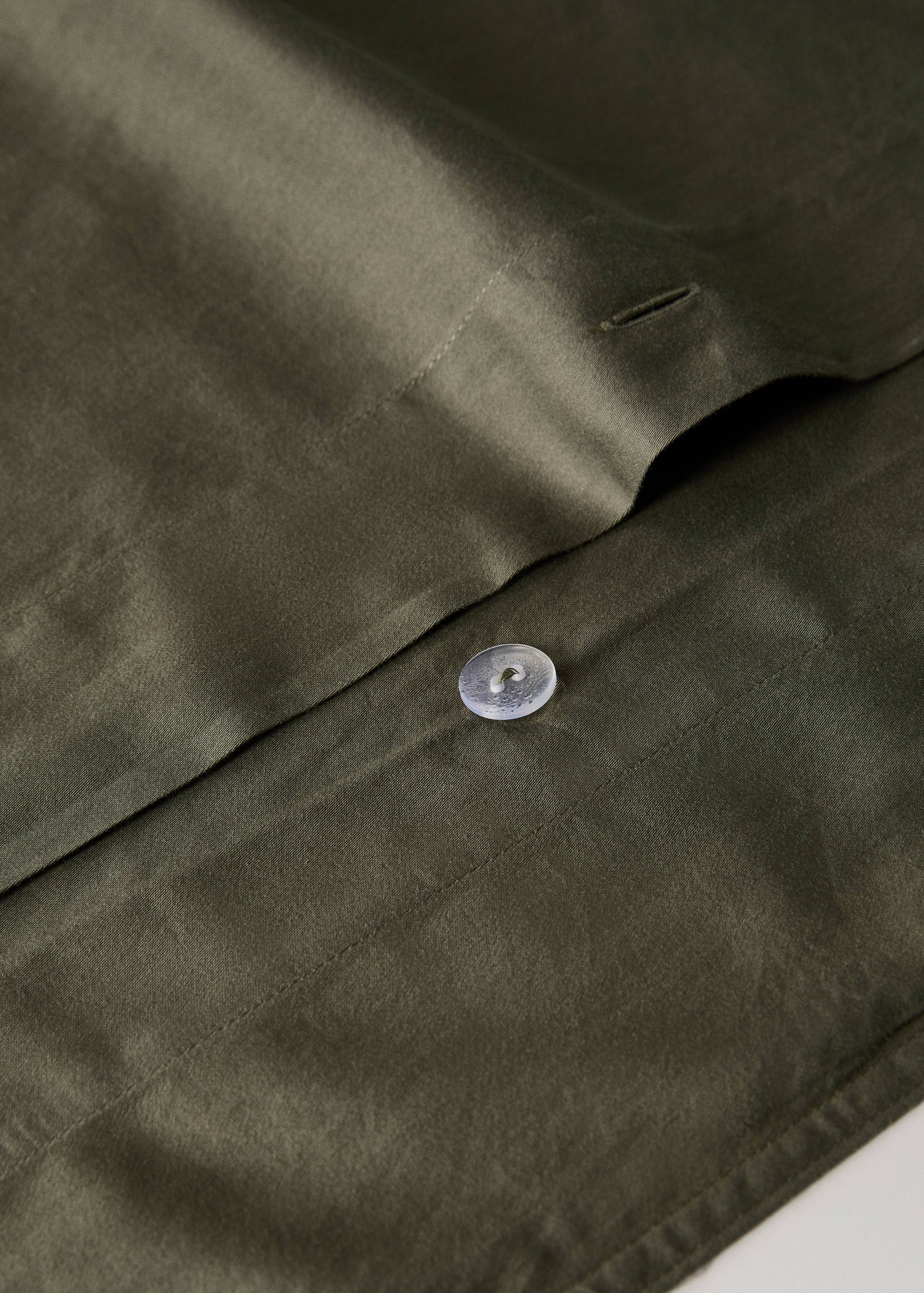 Housse de couette coton et satin lavé double surpiqûre lit 180/200 cm - Détail de l'article 1