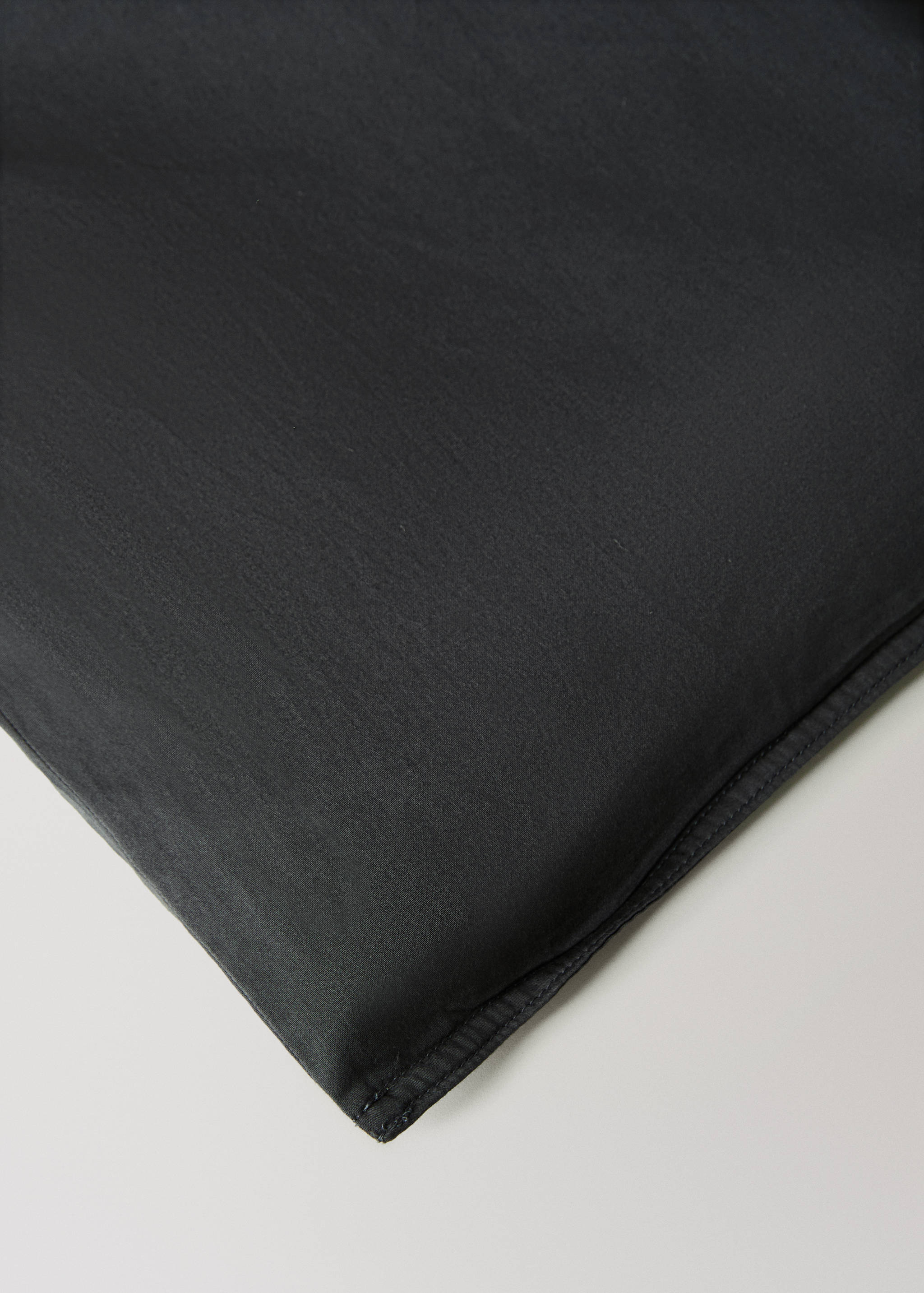 Housse de couette coton et satin lavé double surpiqûre lit 180/200 cm - Détail de l'article 2