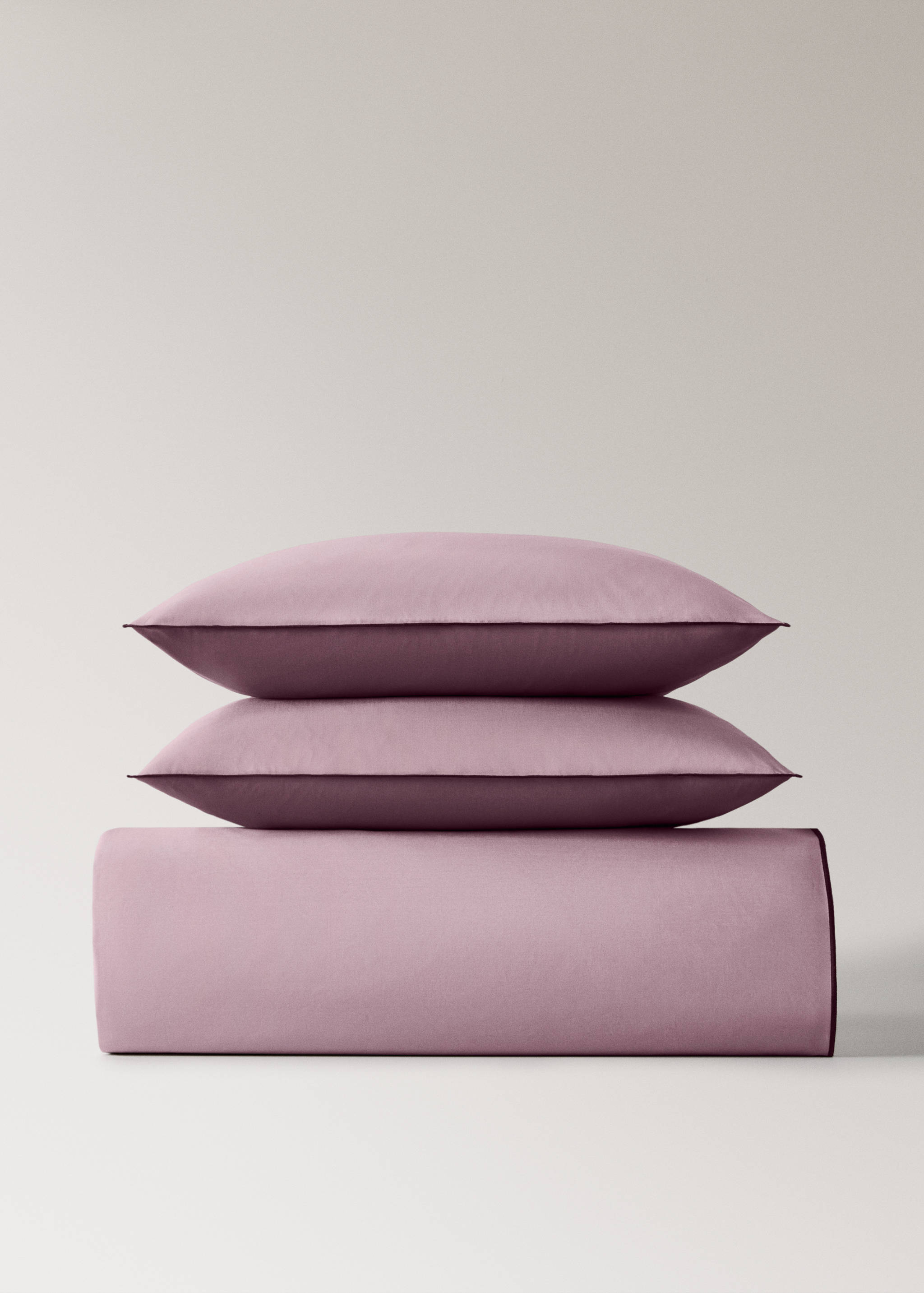 Funda nórdica algodón percal 200 hilos overlock contraste cama 150/160 cm - Artículo sin modelo