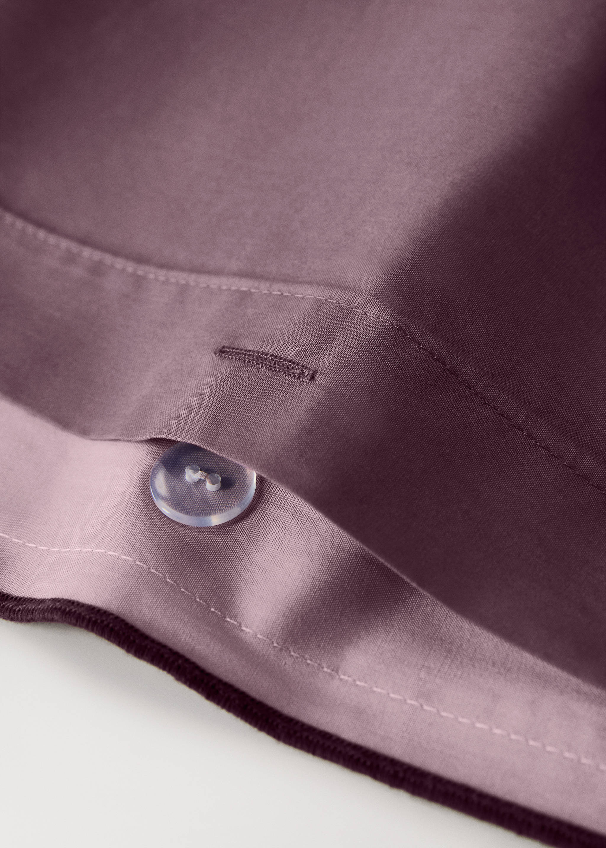 200-thread count percale cotton duvet cover with contrasting overlock for 180/200 cm bed - Details of the article 1