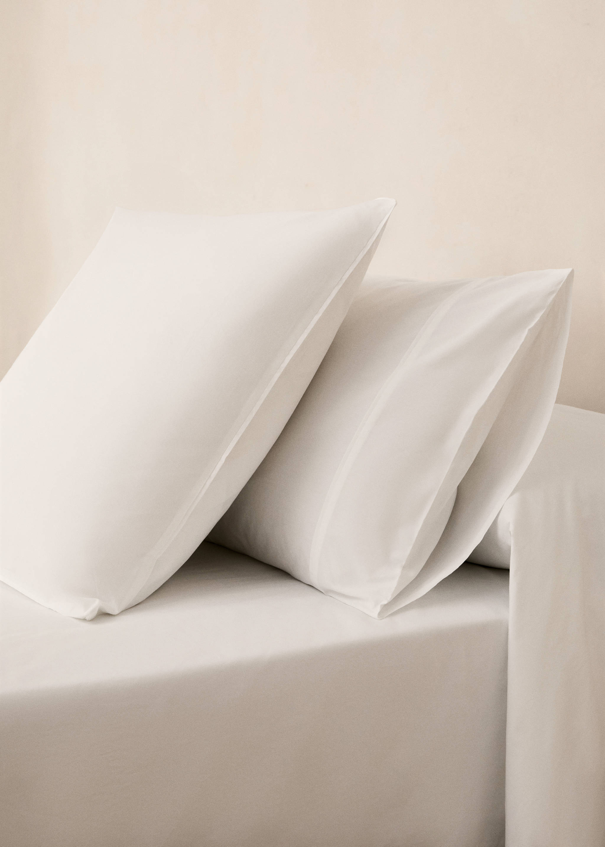 300-thread count cotton percale pillowcase, 45x110 cm - General plane