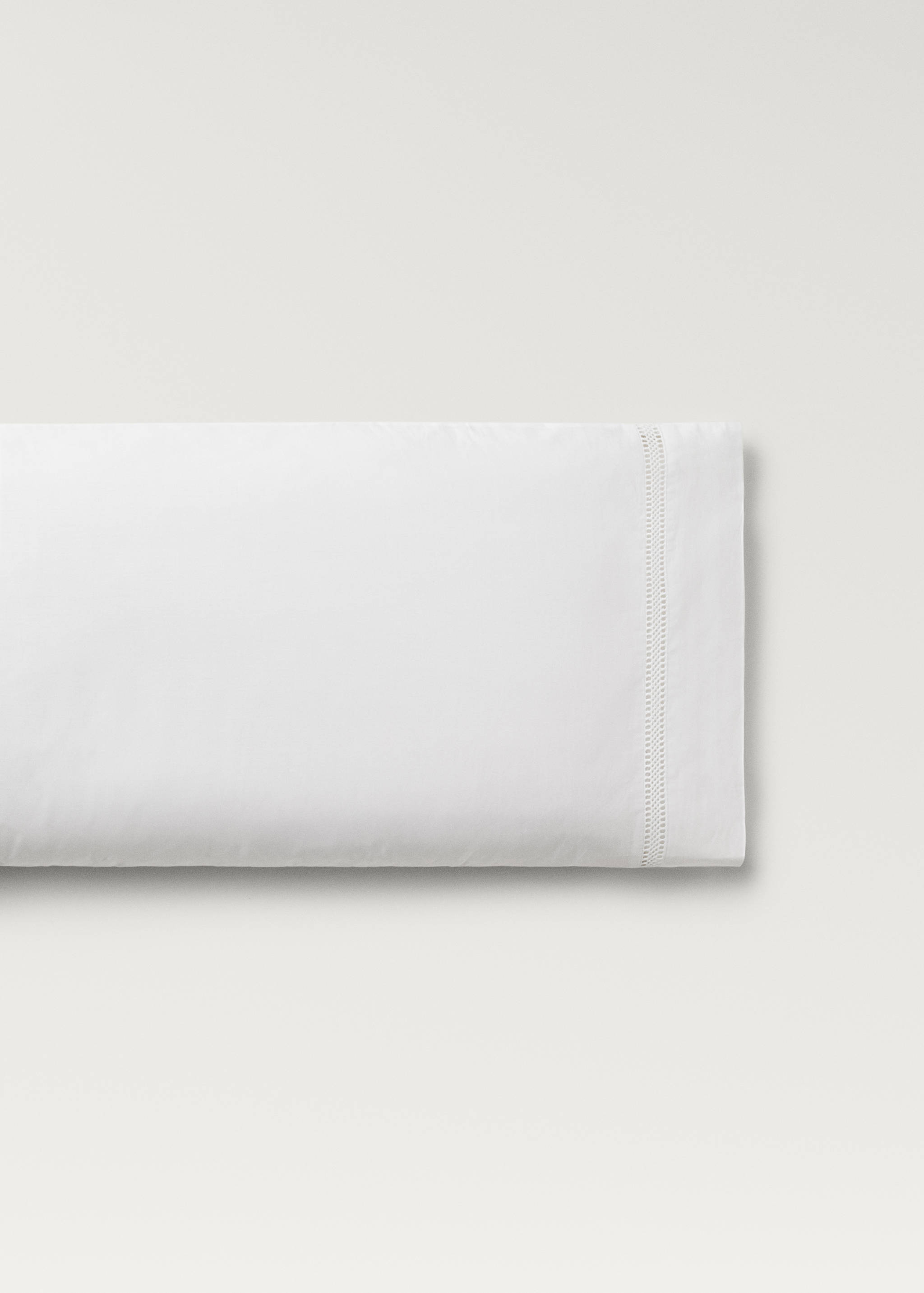 Cotton percale pillowcase with lace insert 45x110 cm - Article without model