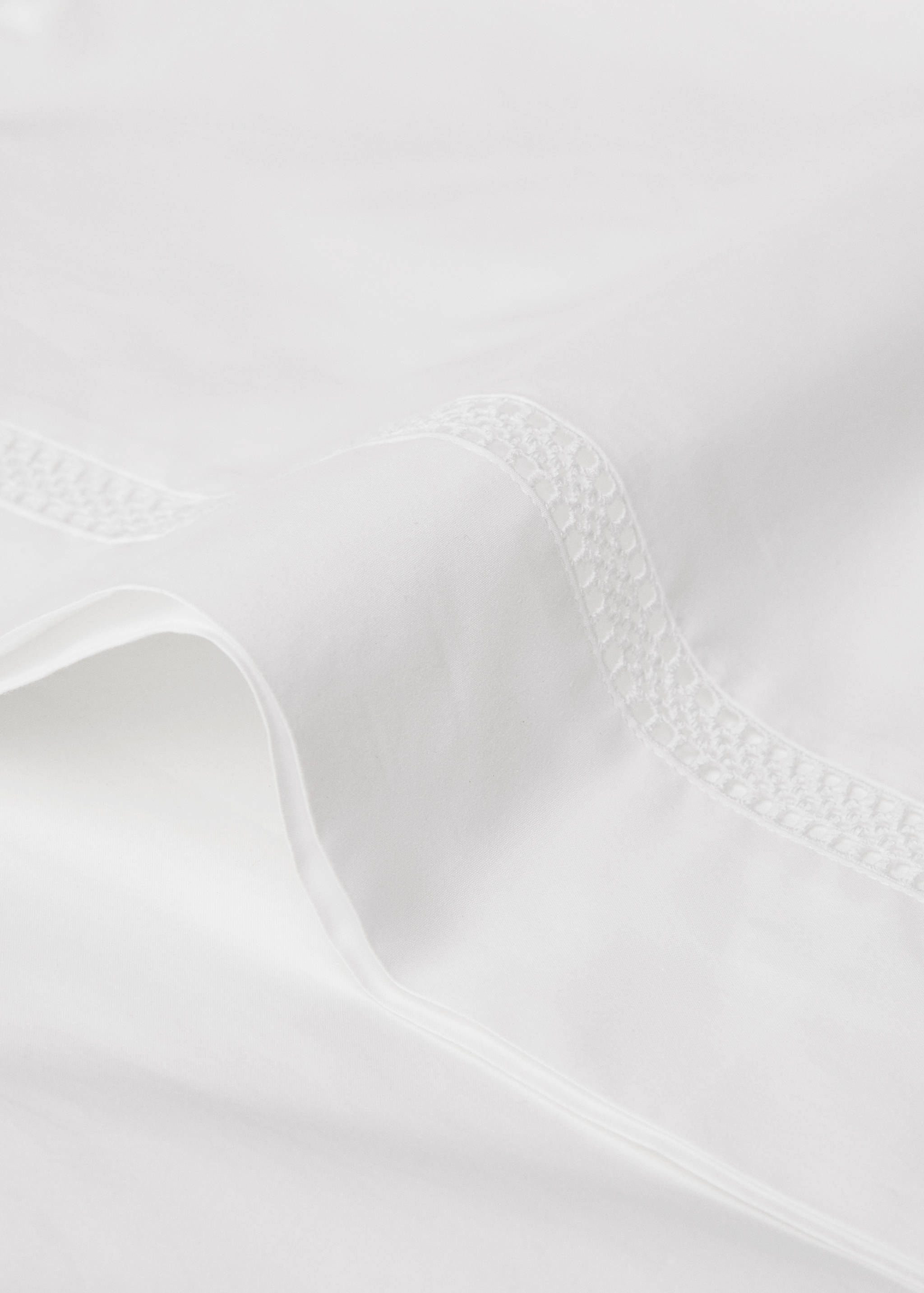 Cotton percale pillowcase with lace insert 45x110 cm - Details of the article 1