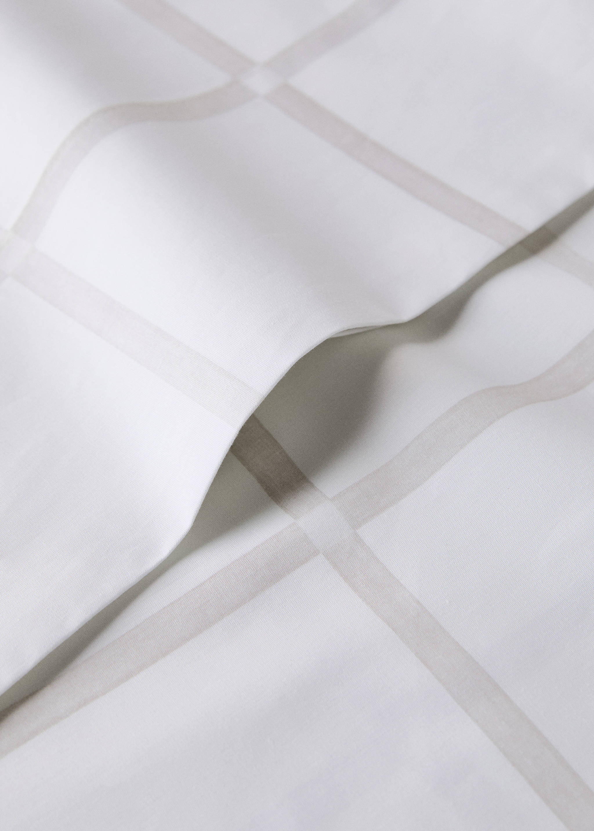 Percale cotton top sheet with a check print for 90 cm bed - Details of the article 1