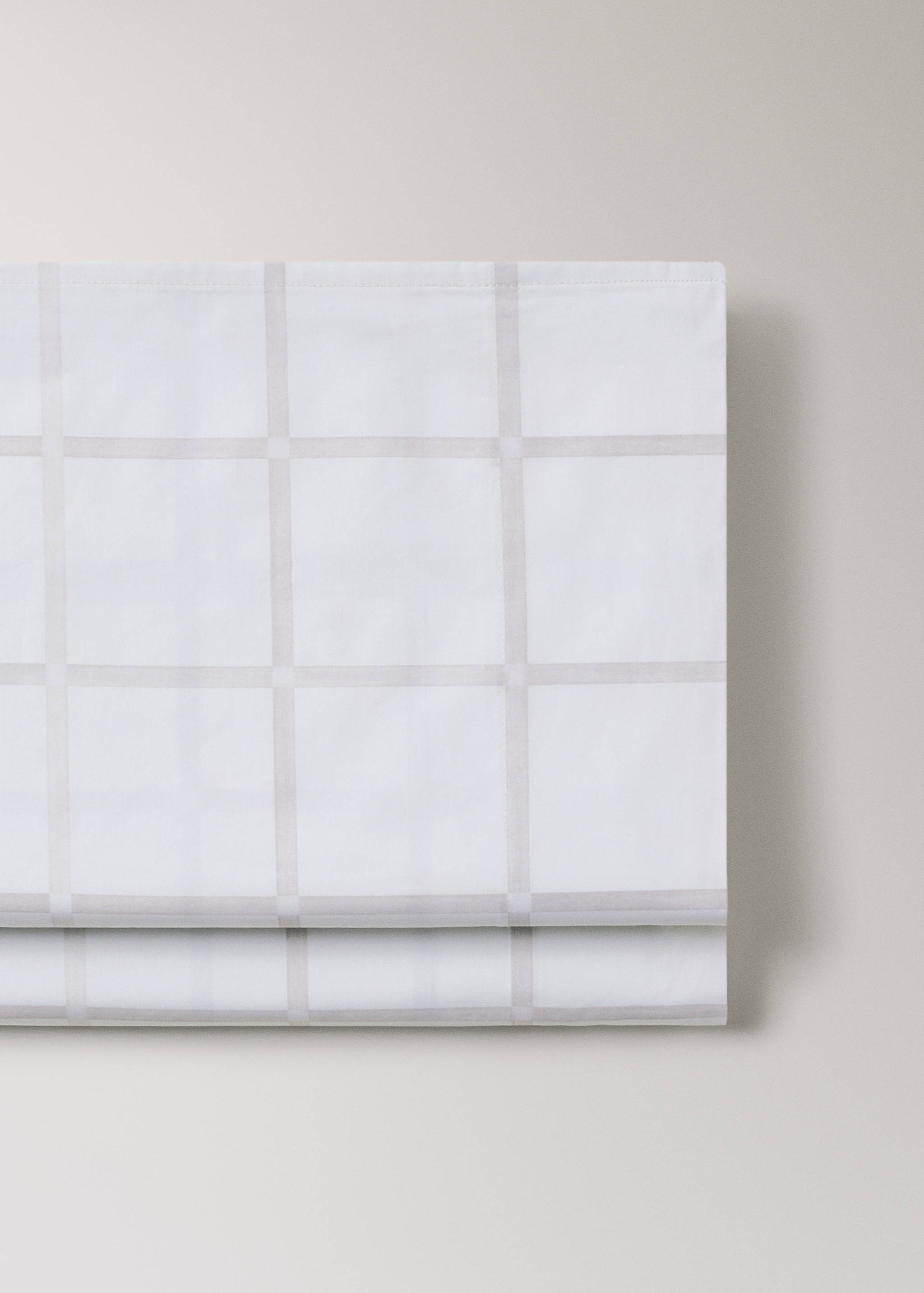 Percale cotton top sheet with a check print for 90 cm bed - Details of the article 2