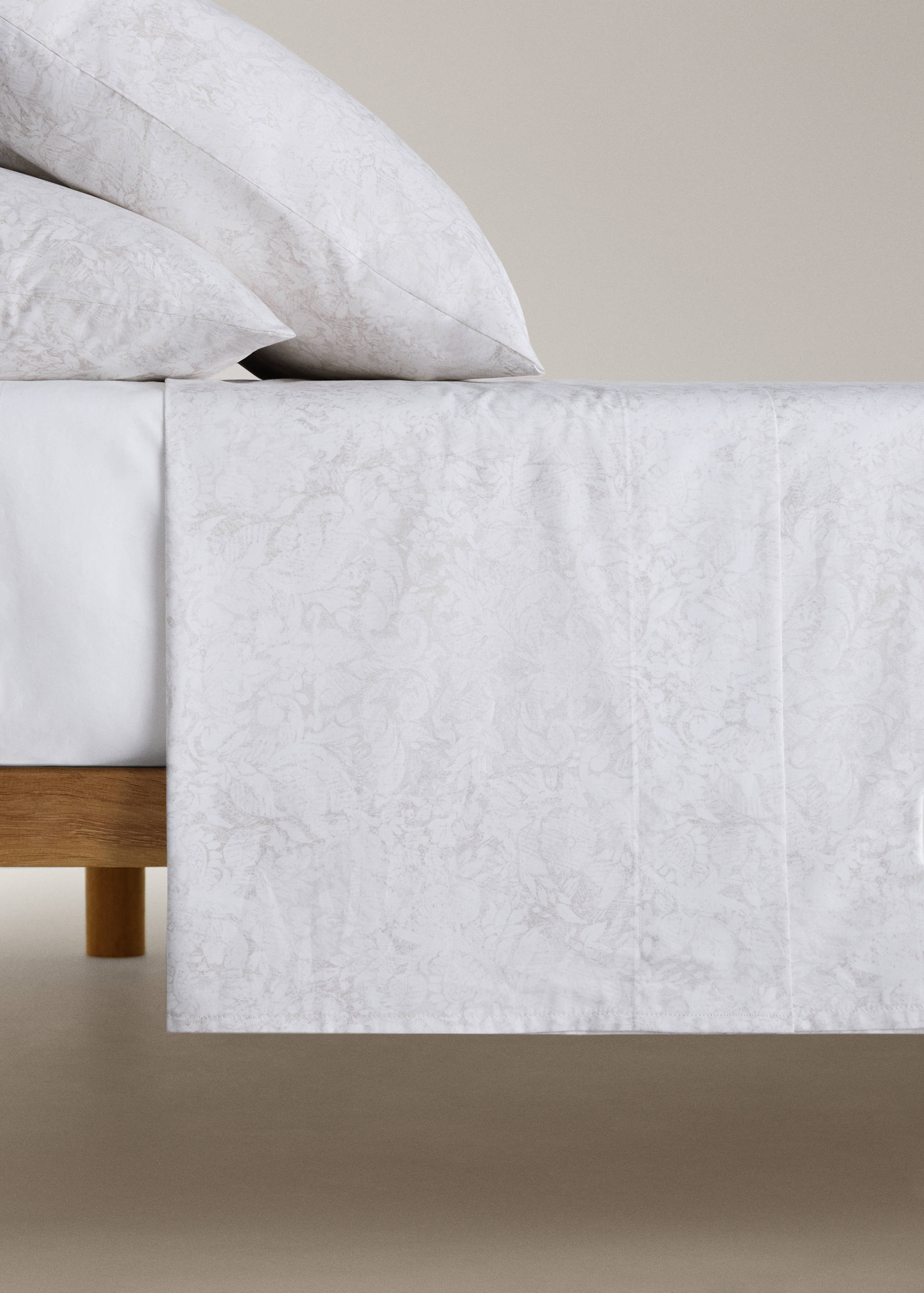 200-thread count percale cotton top sheet for 90 cm bed - Article without model