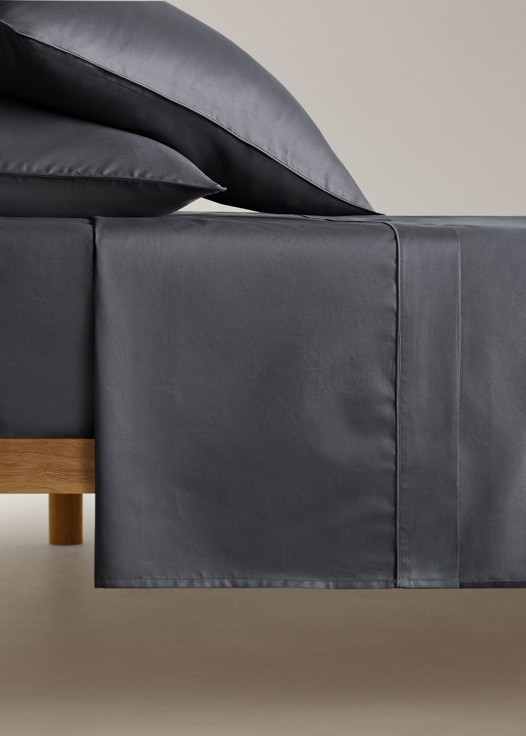 600 threads washed cotton flat sheet Single bed - Article without model