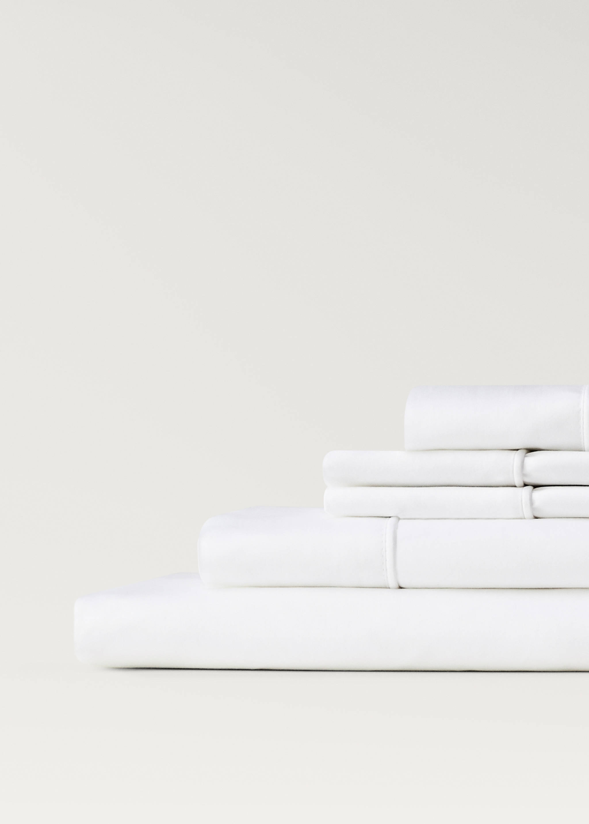 600-thread satin cotton top sheet with trim for 200 cm bed - Details of the article 3