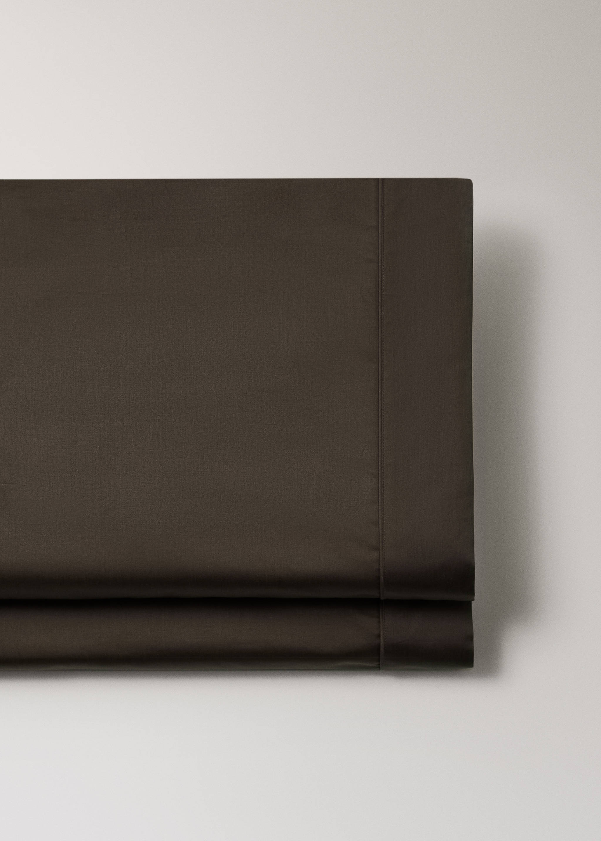 600-thread satin cotton top sheet with trim for 200 cm bed - Details of the article 3