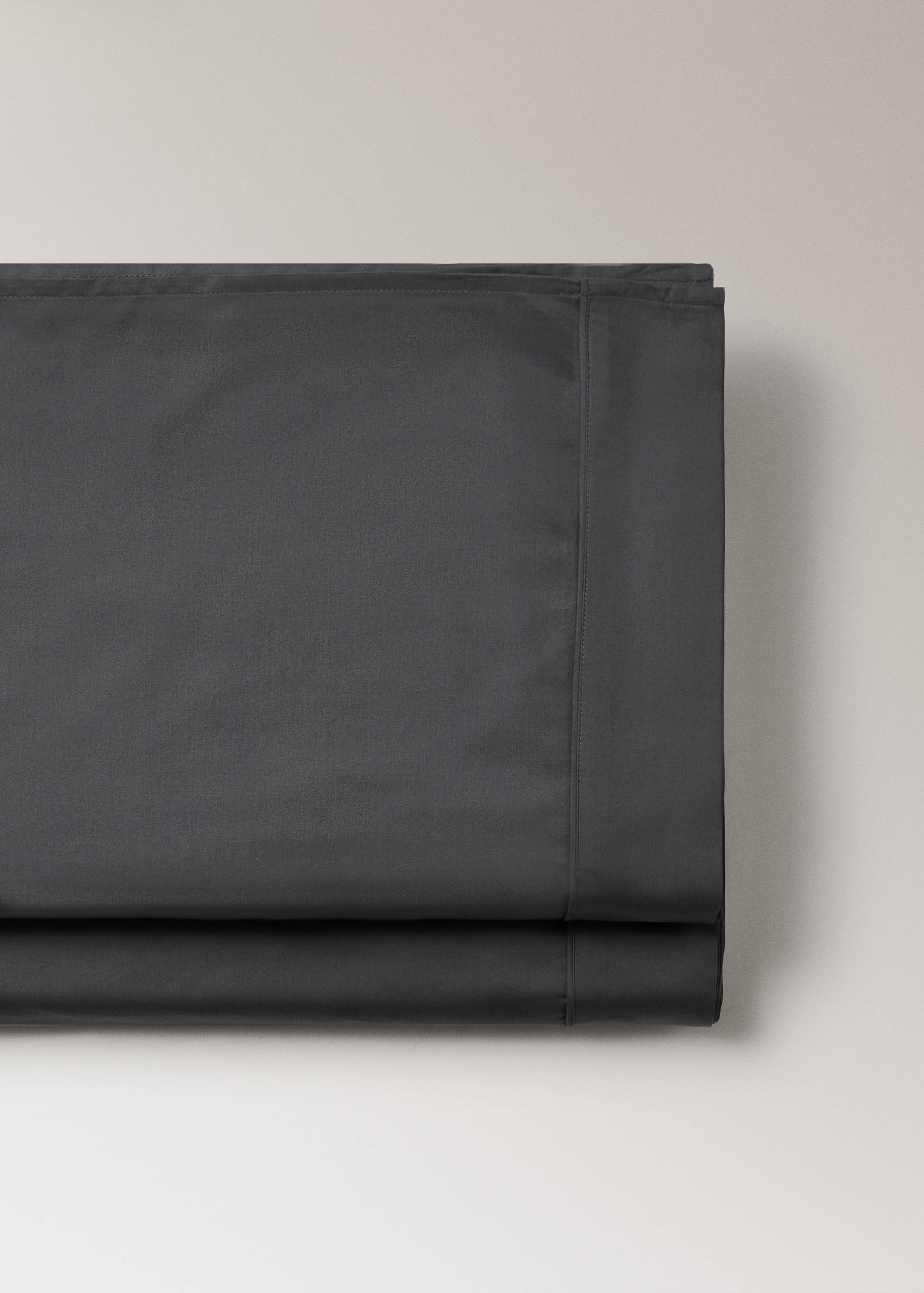 600-thread satin cotton top sheet with trim for 200 cm bed - Details of the article 3