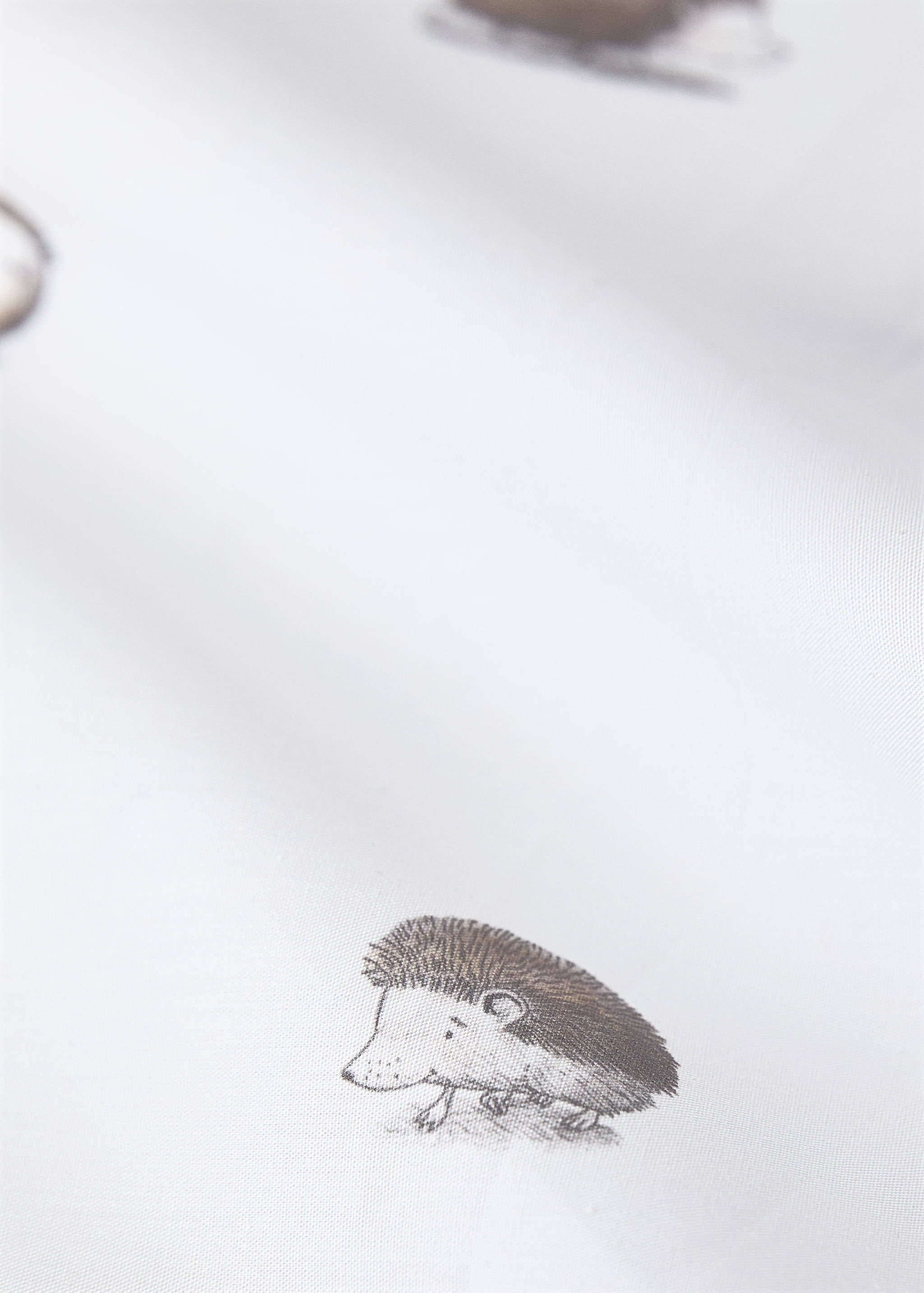 Children's percale cotton top sheet with hedgehog print for 135 x 40 cm bed - Details of the article 1