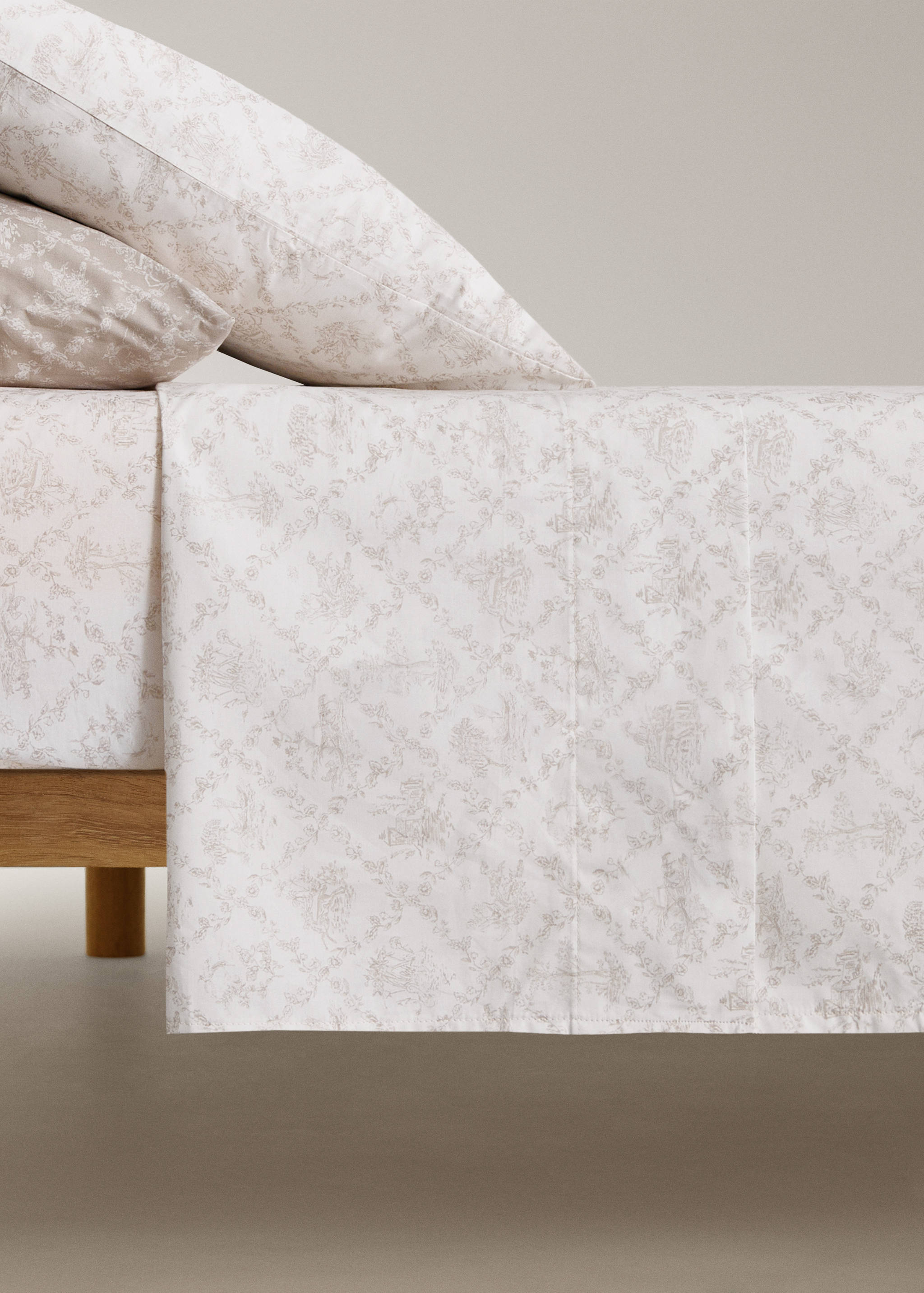 Children's top sheet cotton percale toile de Jouy 90 cm bed - Article without model