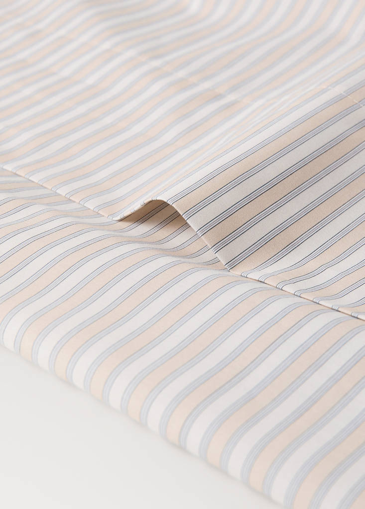 Sábana encimera infantil algodón percal estampado rayas finas cama 90 cm