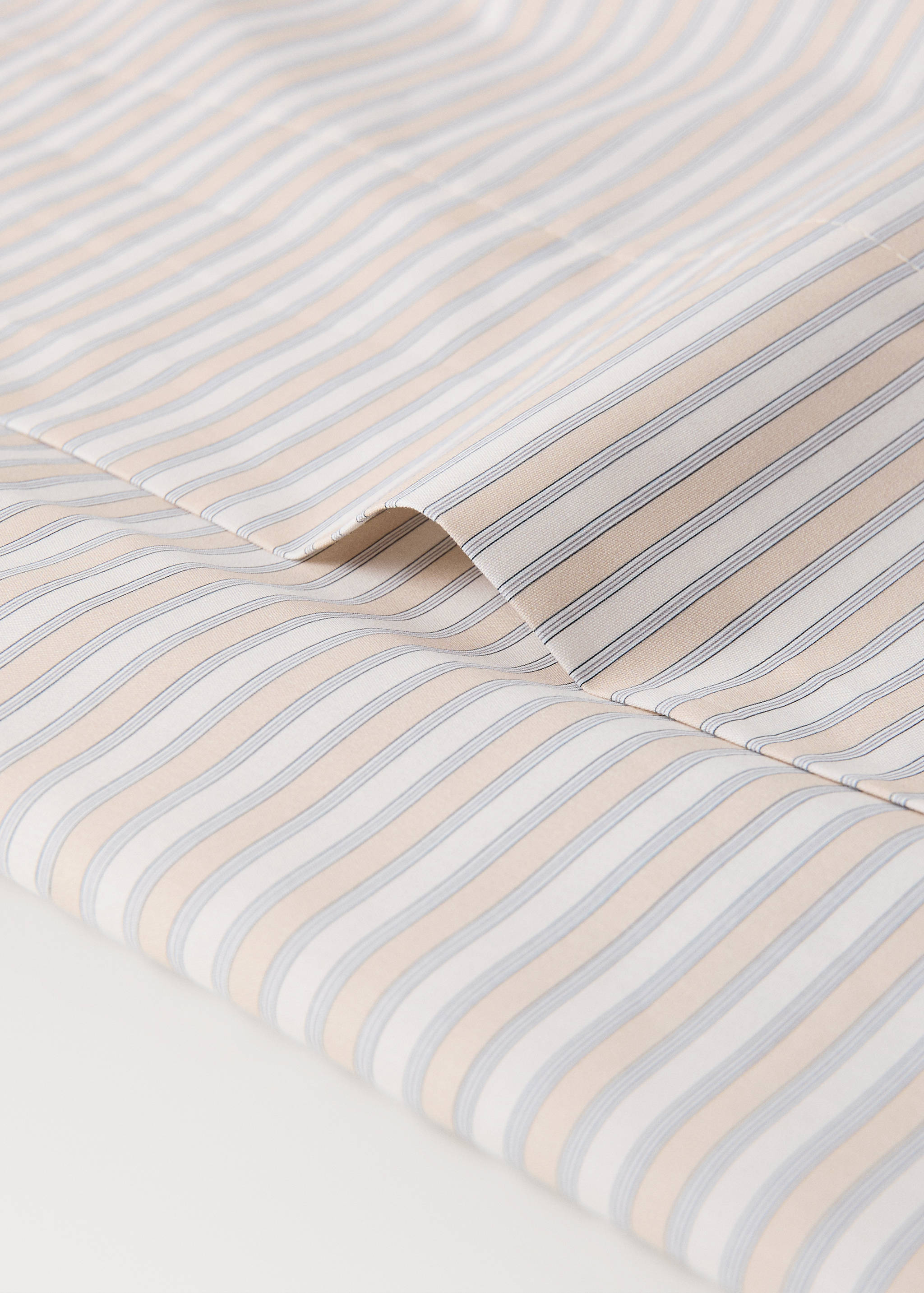 Children's percale cotton top sheet with fine stripe print for 135/140 cm bed - Details of the article 1