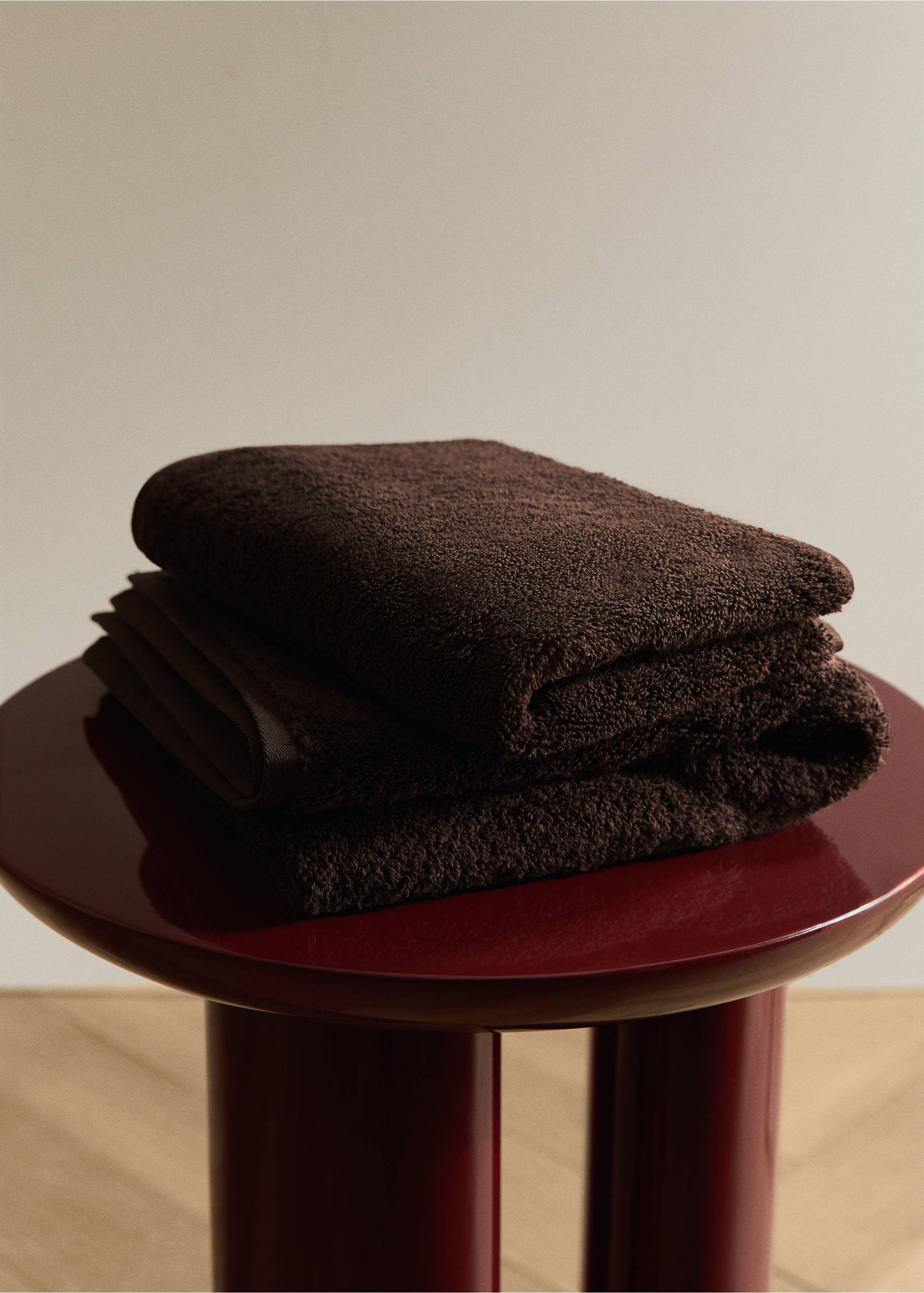 Soft cotton washbasin towel - General plane, Chocolate. Ref: 17021597-00.