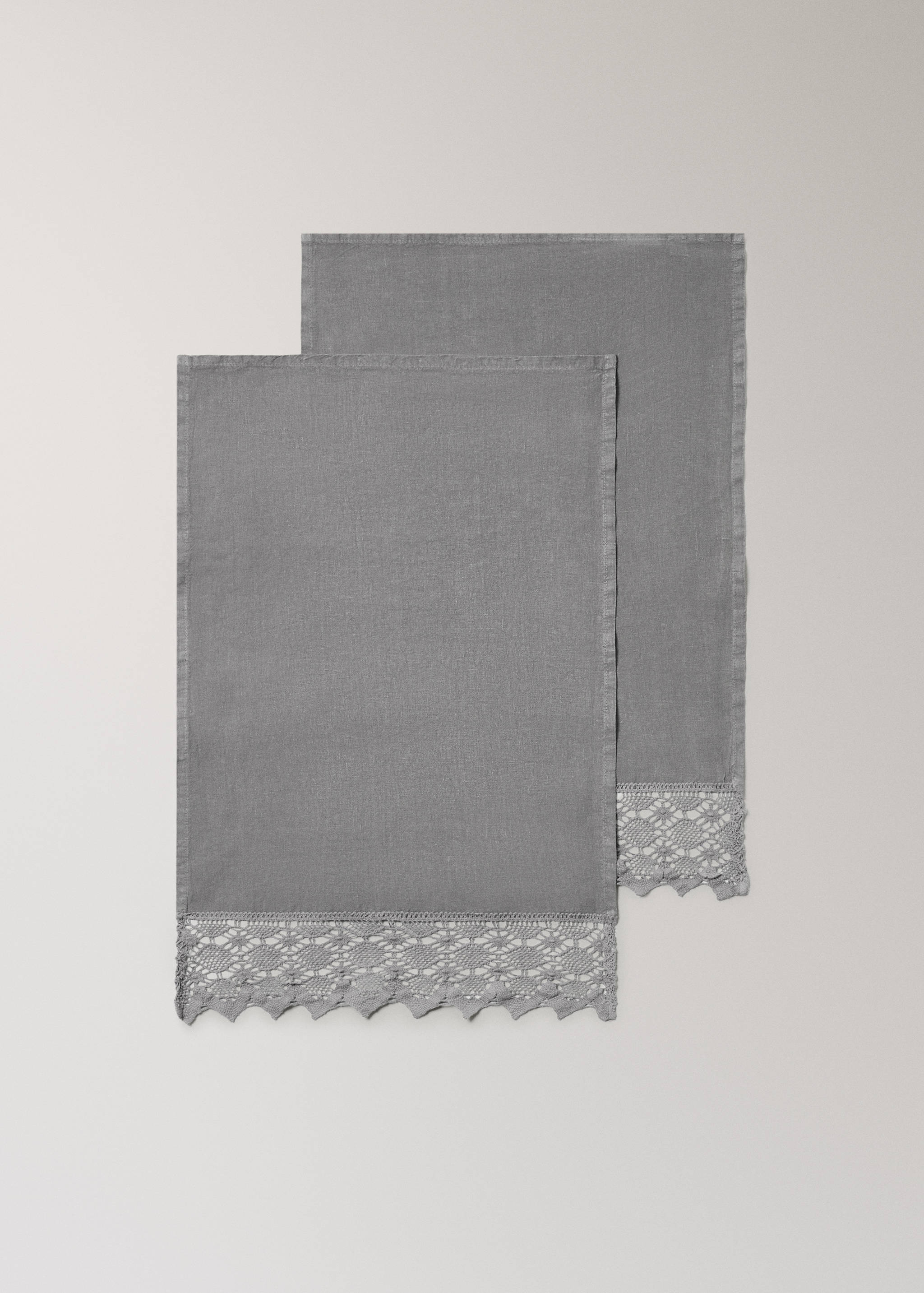 Πετσέτα λινή με τελείωμα δαντέλα - Λεπτομέρεια του προϊόντος 1