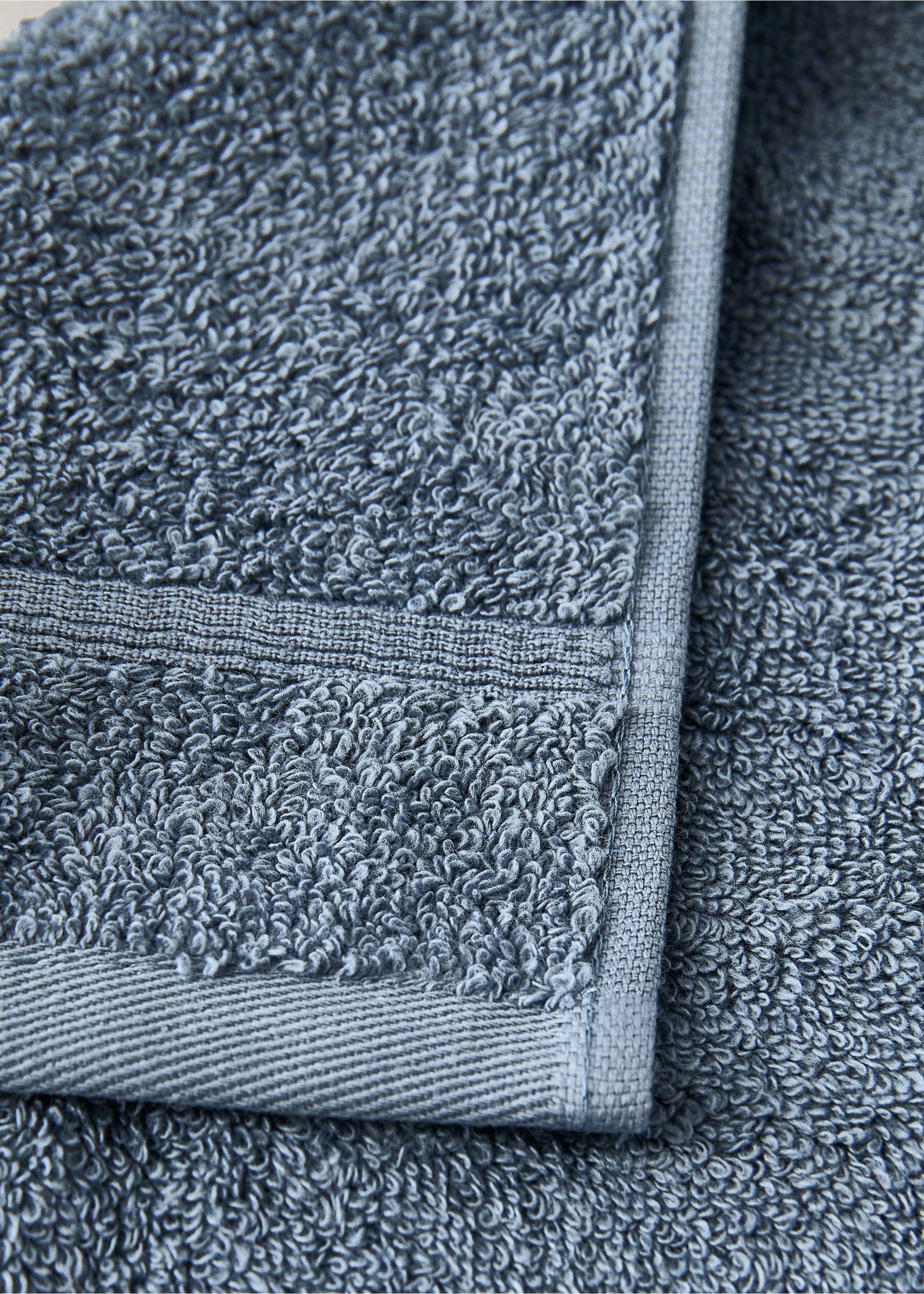 Pack of 3 cotton terry towels - Details of the article 2, Blue. Ref: 17021609-00.
