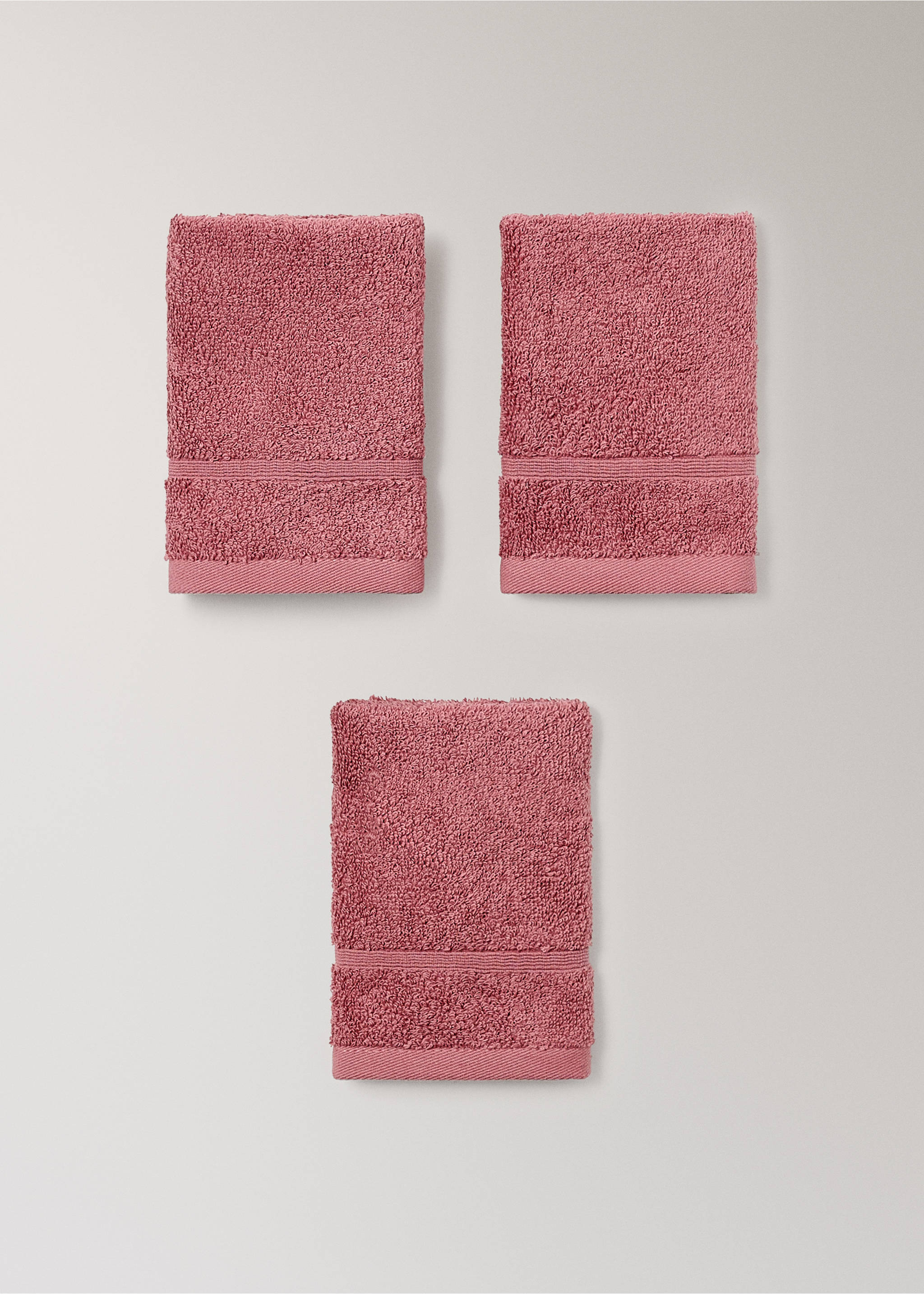 Lot de 3 serviettes coton bouclette - Détail de l'article 3, Fraise. Ref: 17021609-00.