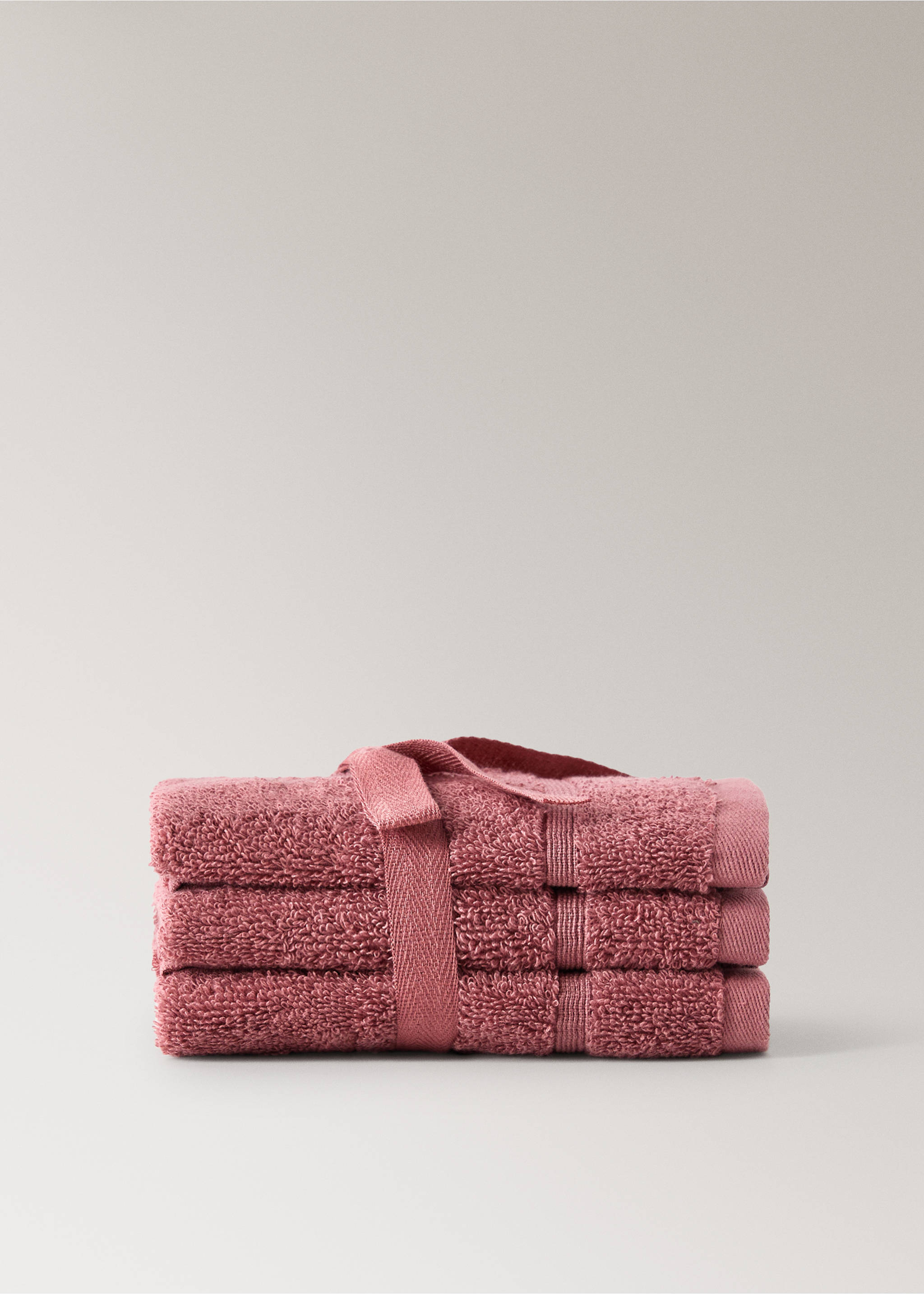 Lot de 3 serviettes coton bouclette - Article sans modèle, Fraise. Ref: 17021609-00.