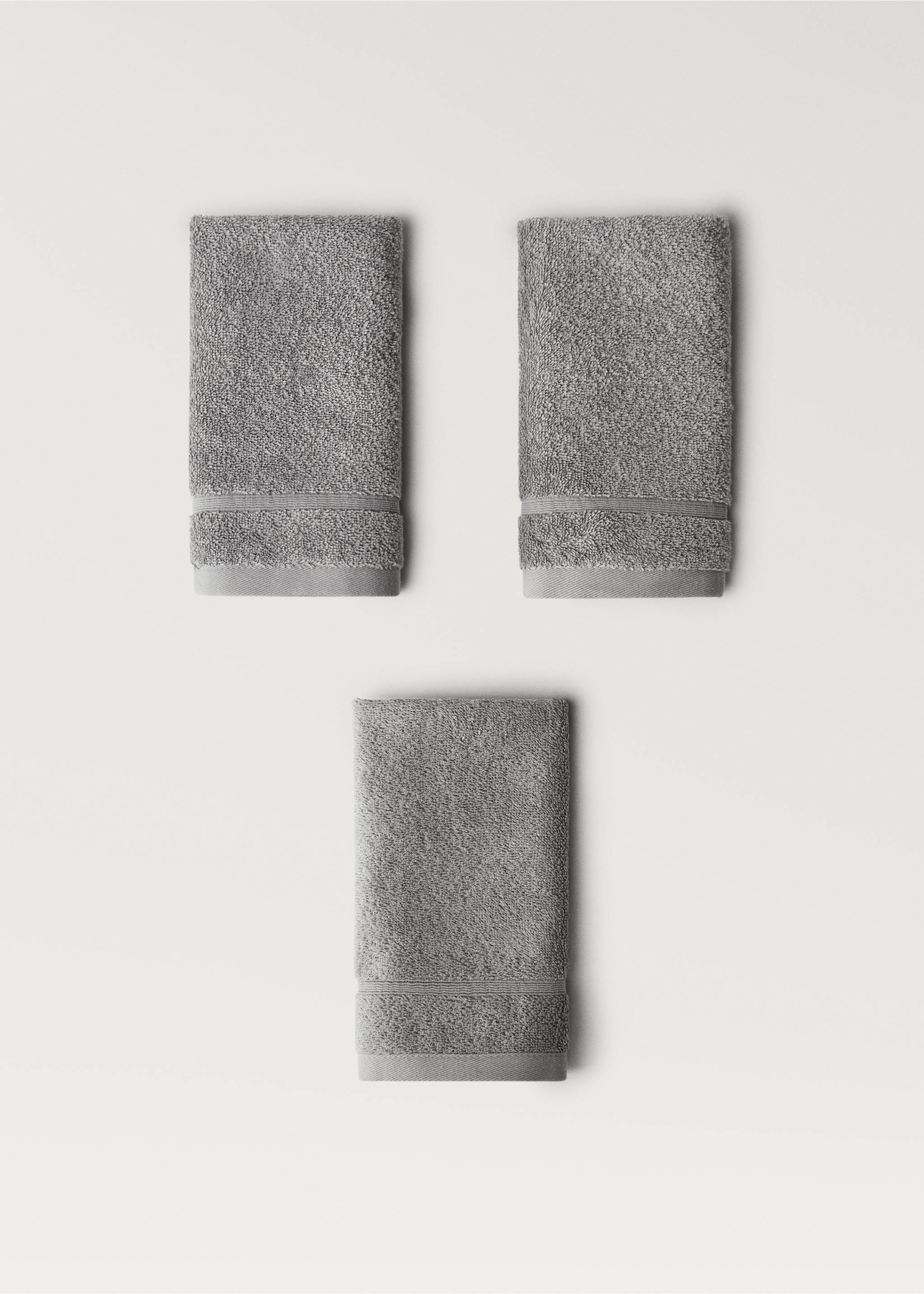 3er-Pack Handtücher aus Frottee-Baumwolle - Detail des Artikels 1, Grau. Ref: 17021609-00.