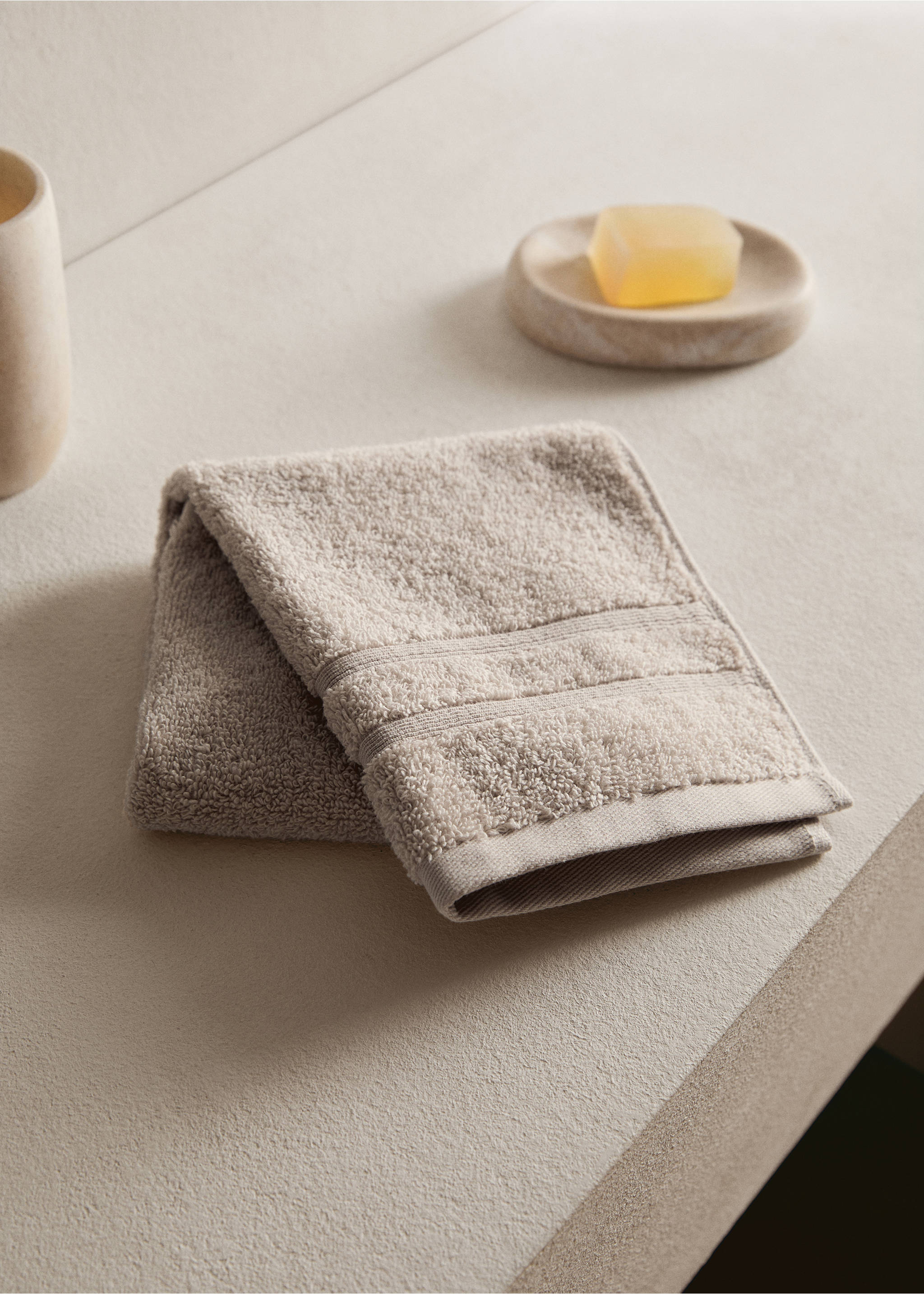 Terry cotton face towel - General plane, Sand. Ref: 17021611-00.
