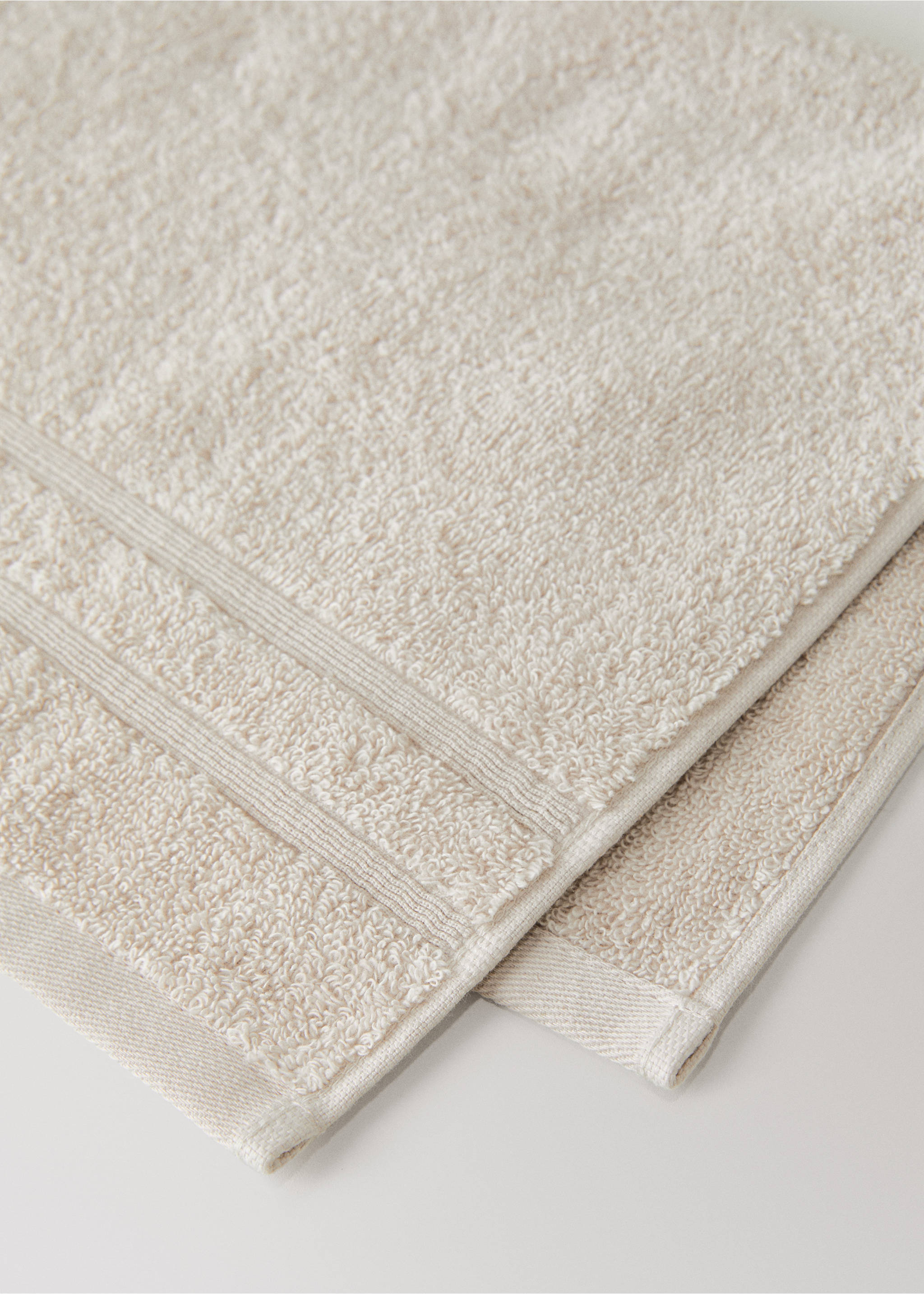 Terry cotton face towel - Details of the article 1, Sand. Ref: 17021611-00.