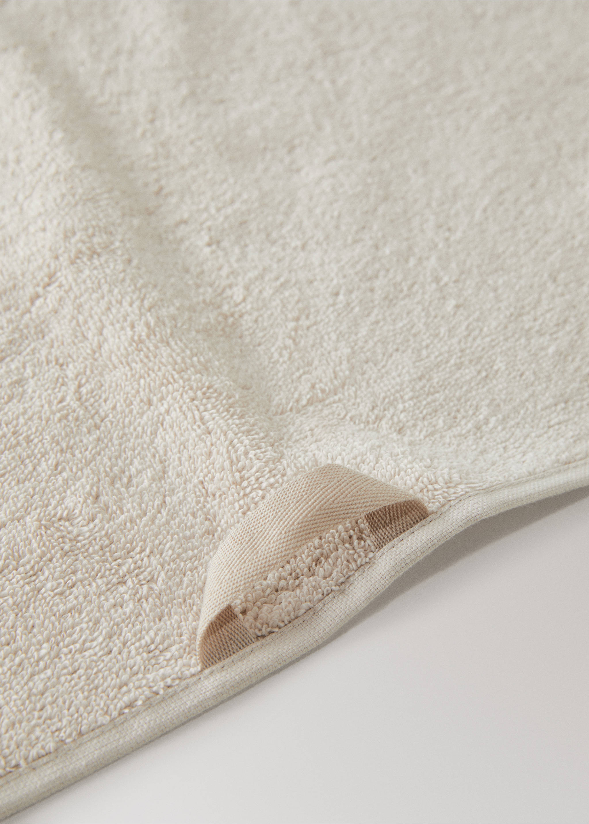 Terry cotton face towel - Details of the article 2, Sand. Ref: 17021611-00.