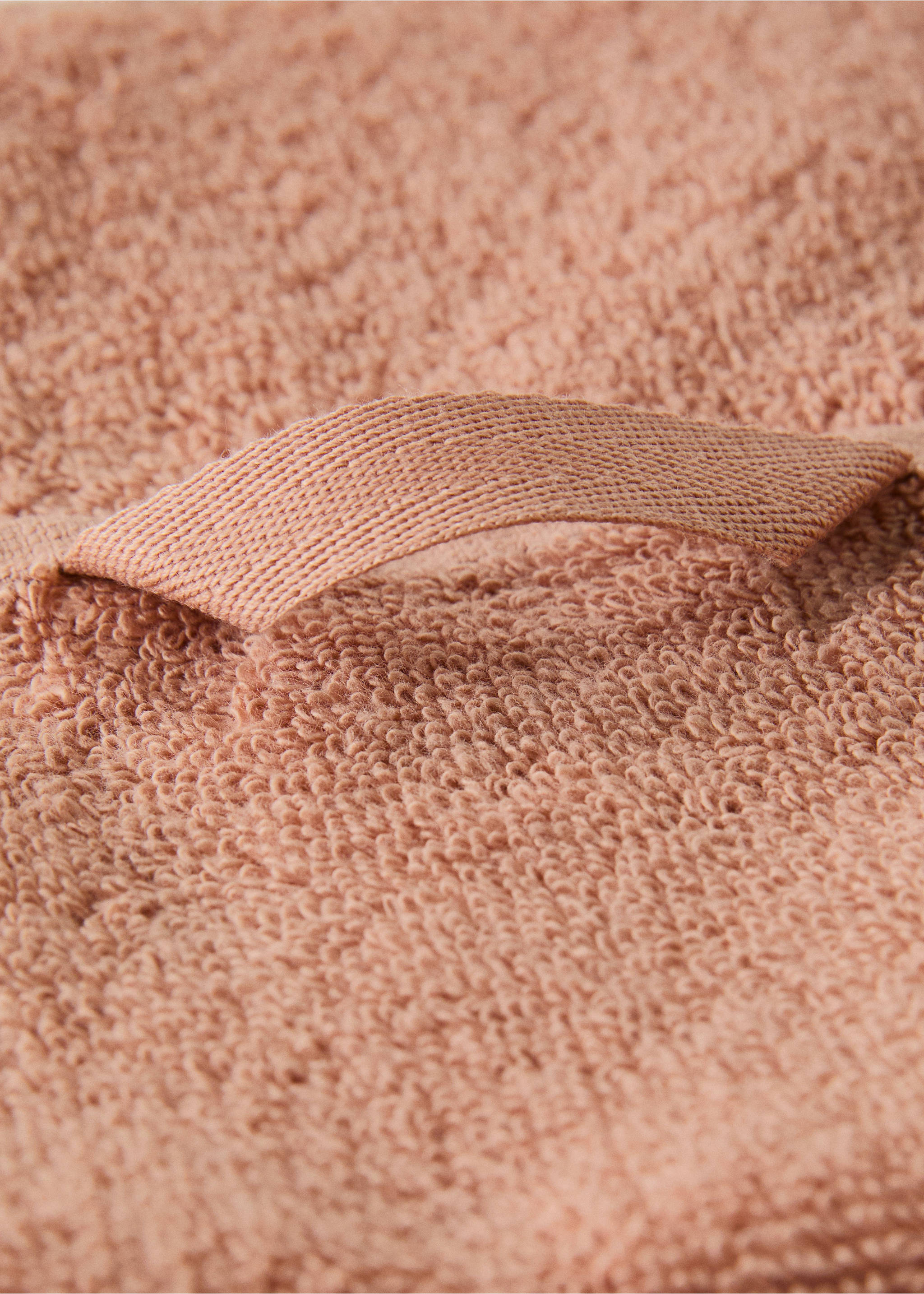 Terry cotton face towel - Details of the article 3, Salmon. Ref: 17021611-00.