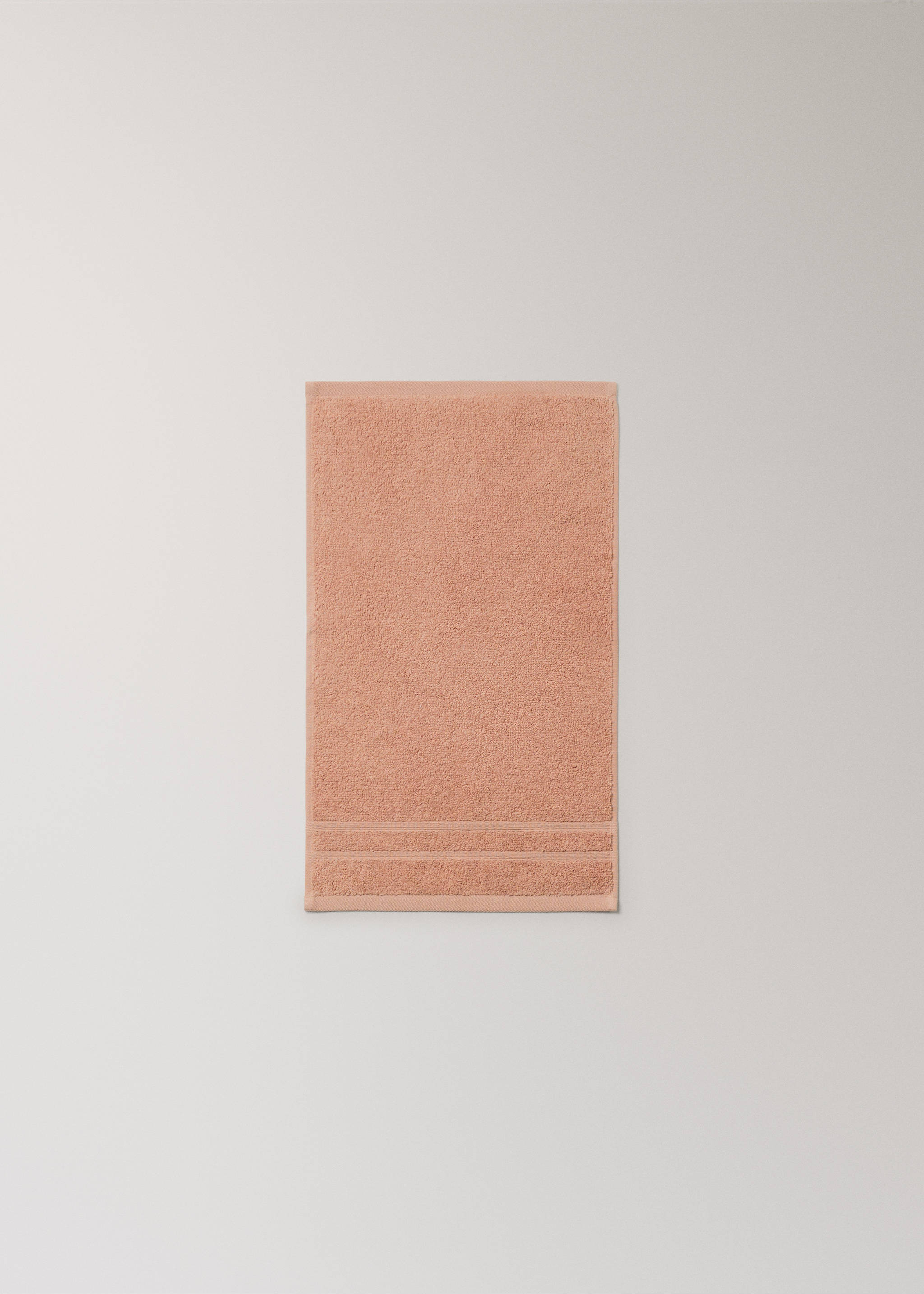 Terry cotton face towel - Details of the article 4, Salmon. Ref: 17021611-00.