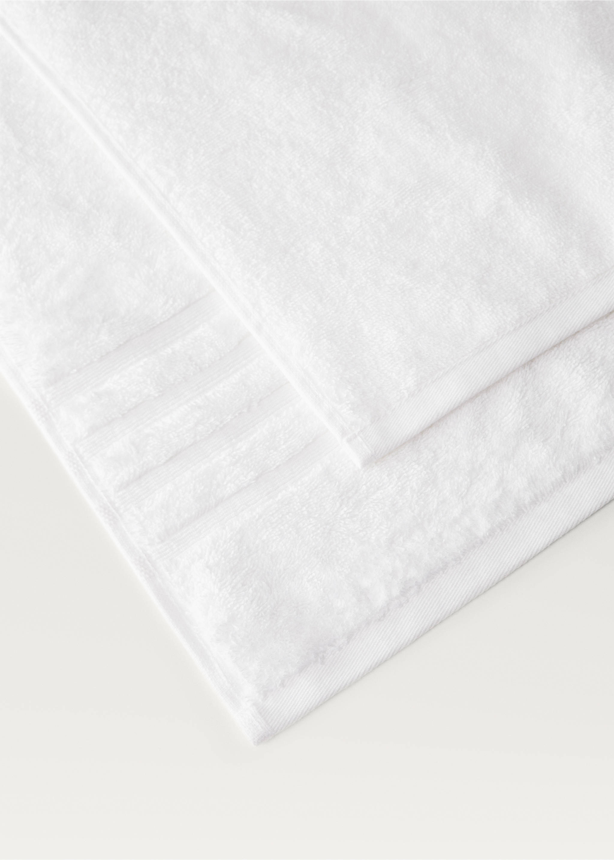 Cotton bath towel - Details of the article 2, White. Ref: 17021613-00.