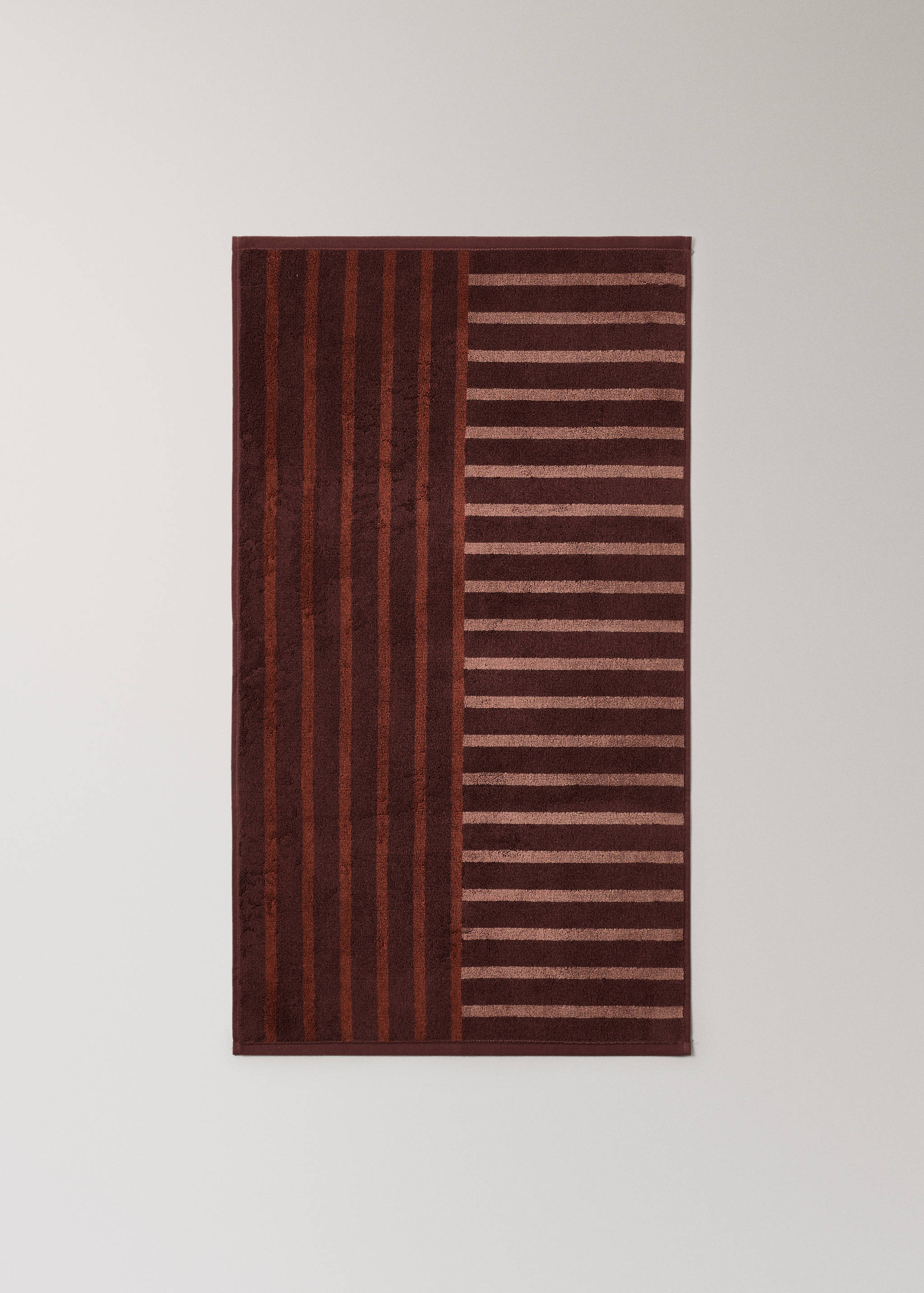 Handduk i bomull med tvåfärgade ränder - Detaljer om artikeln 4