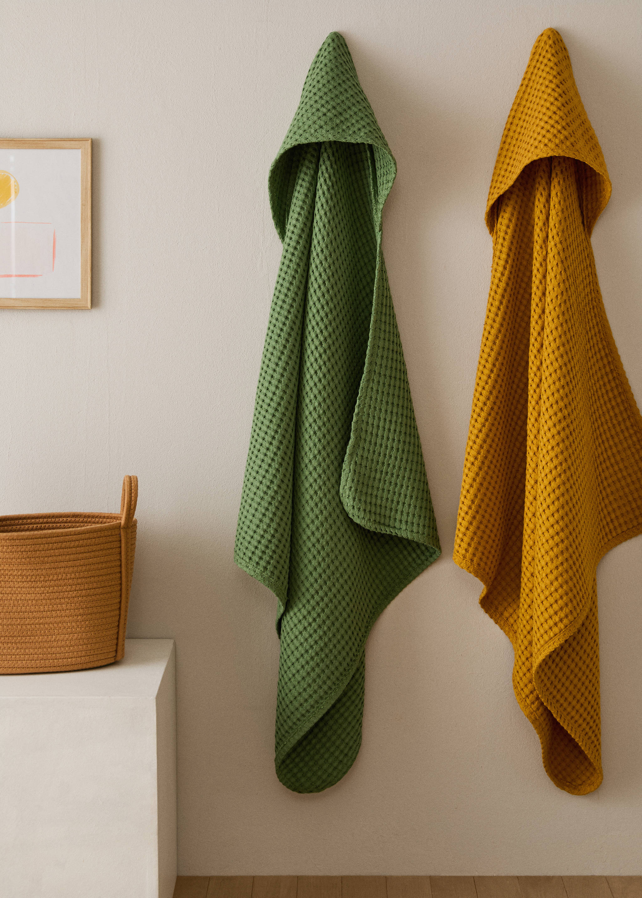 Children's waffle cotton bath cape - General plane