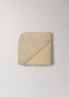 Children's cotton striped bath poncho — Ecru 3
