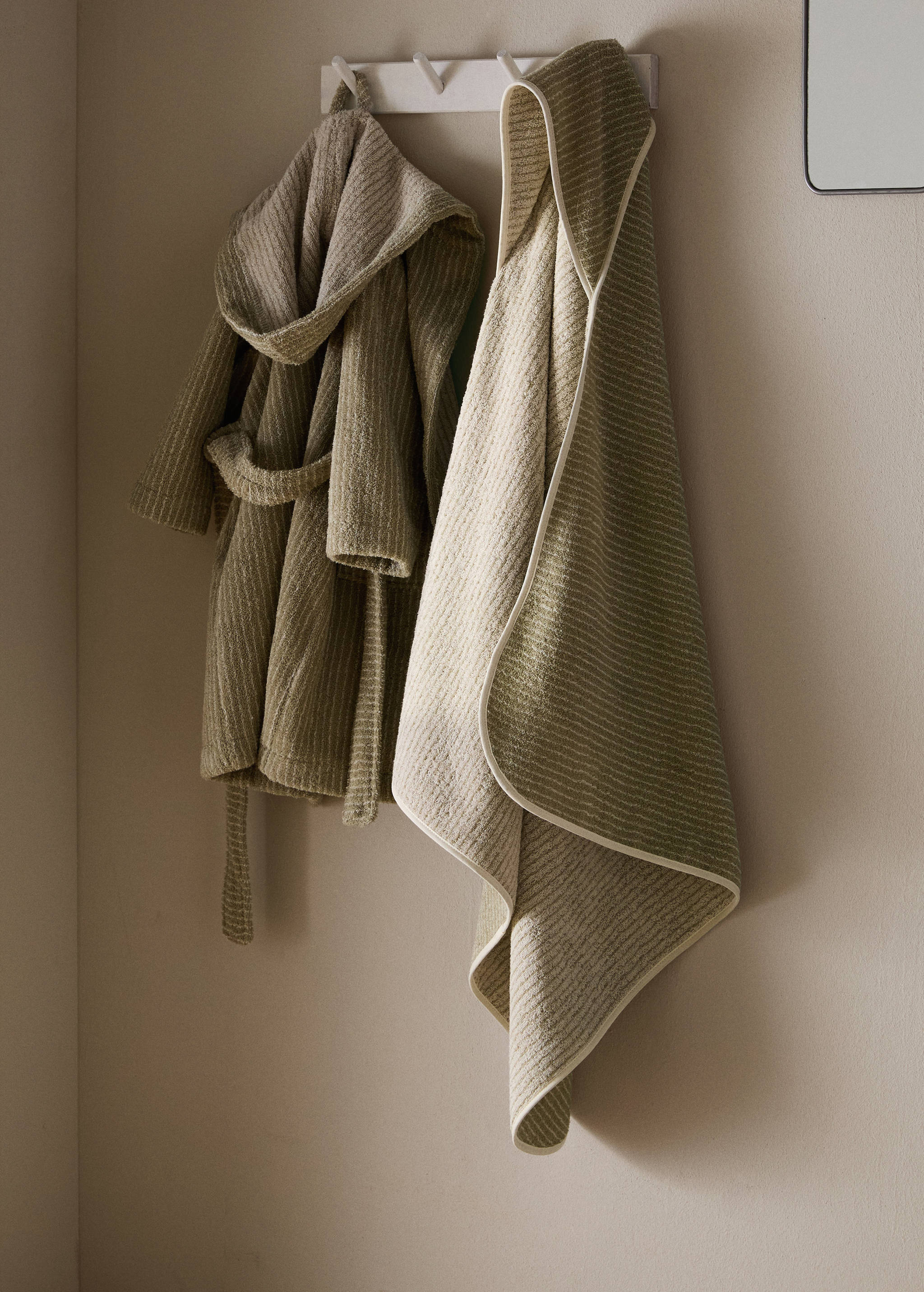 Capa baño infantil algodón rayas - Plano general