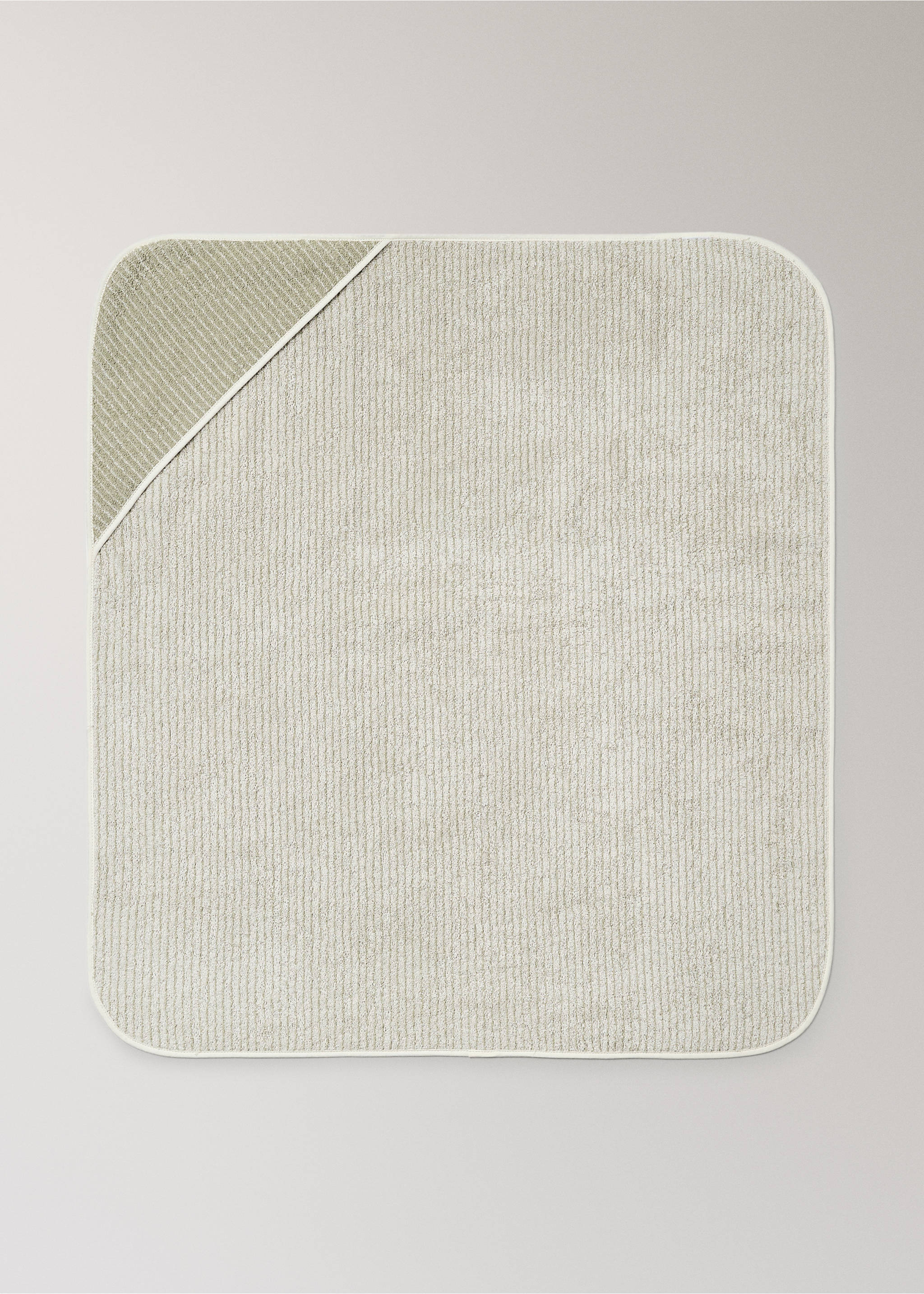 Children's cotton striped bath poncho - Article without model, Green. Ref: 17021631-00.