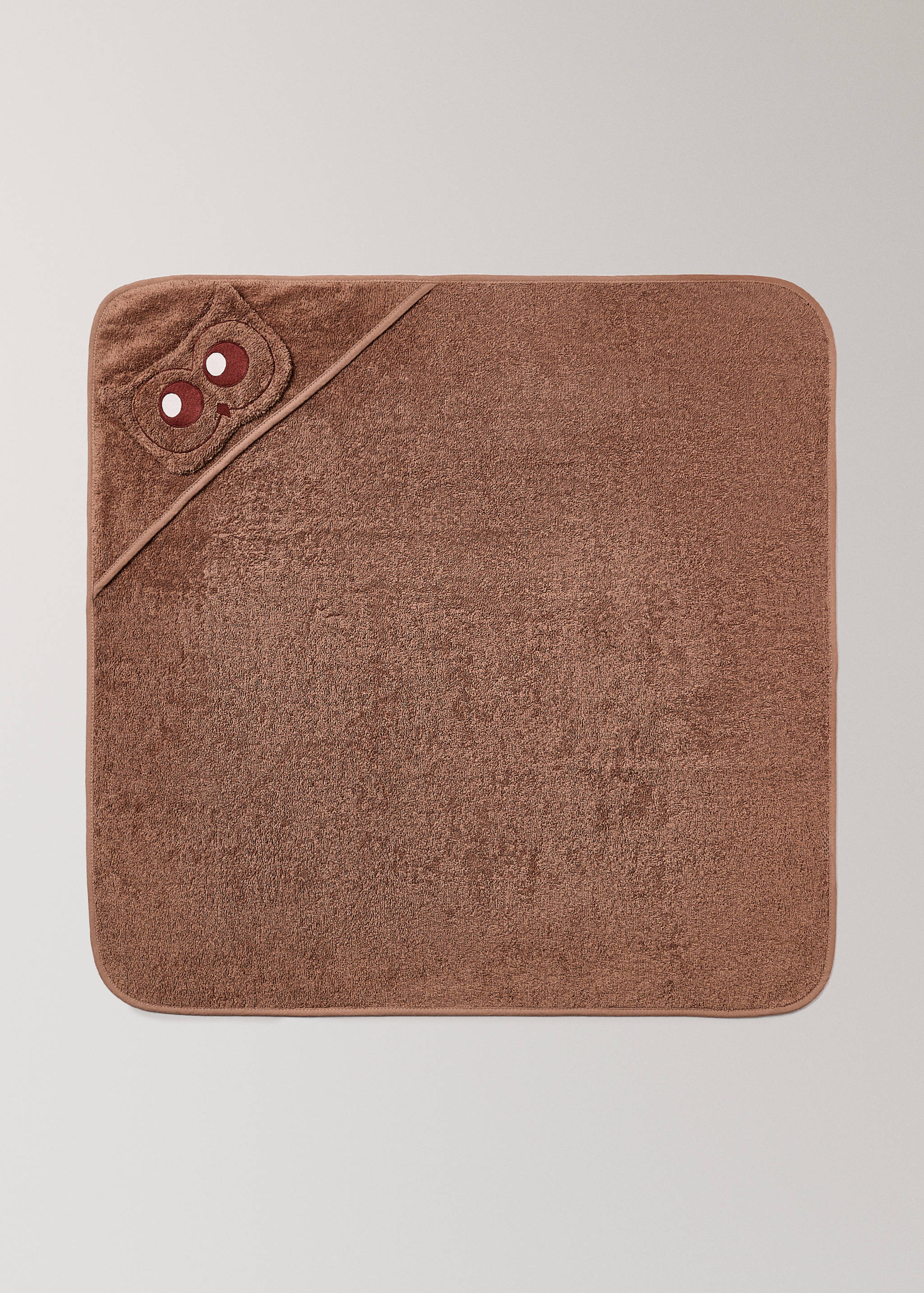 Children's terry bath cape with owl design - Article without model